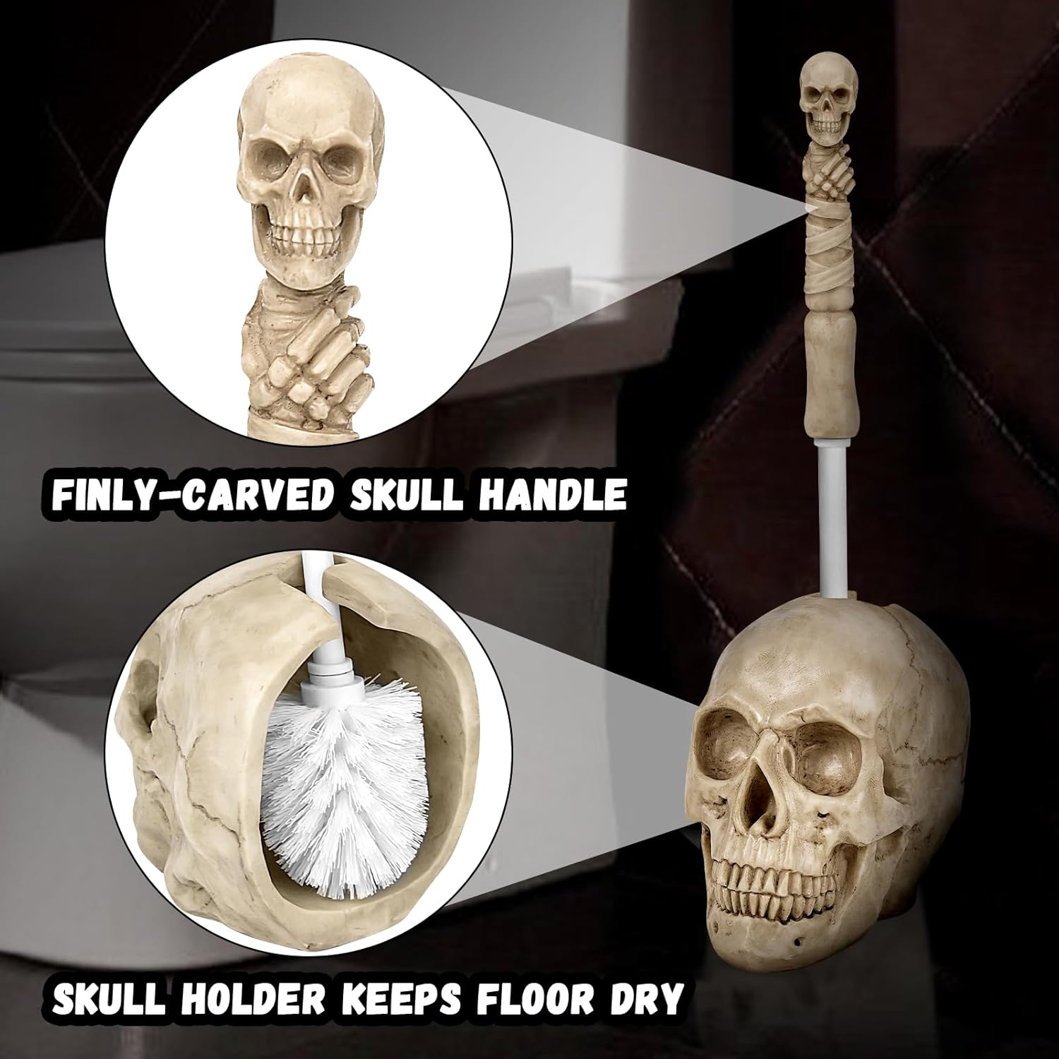 Gothic Skeleton Toilet Set for Halloween