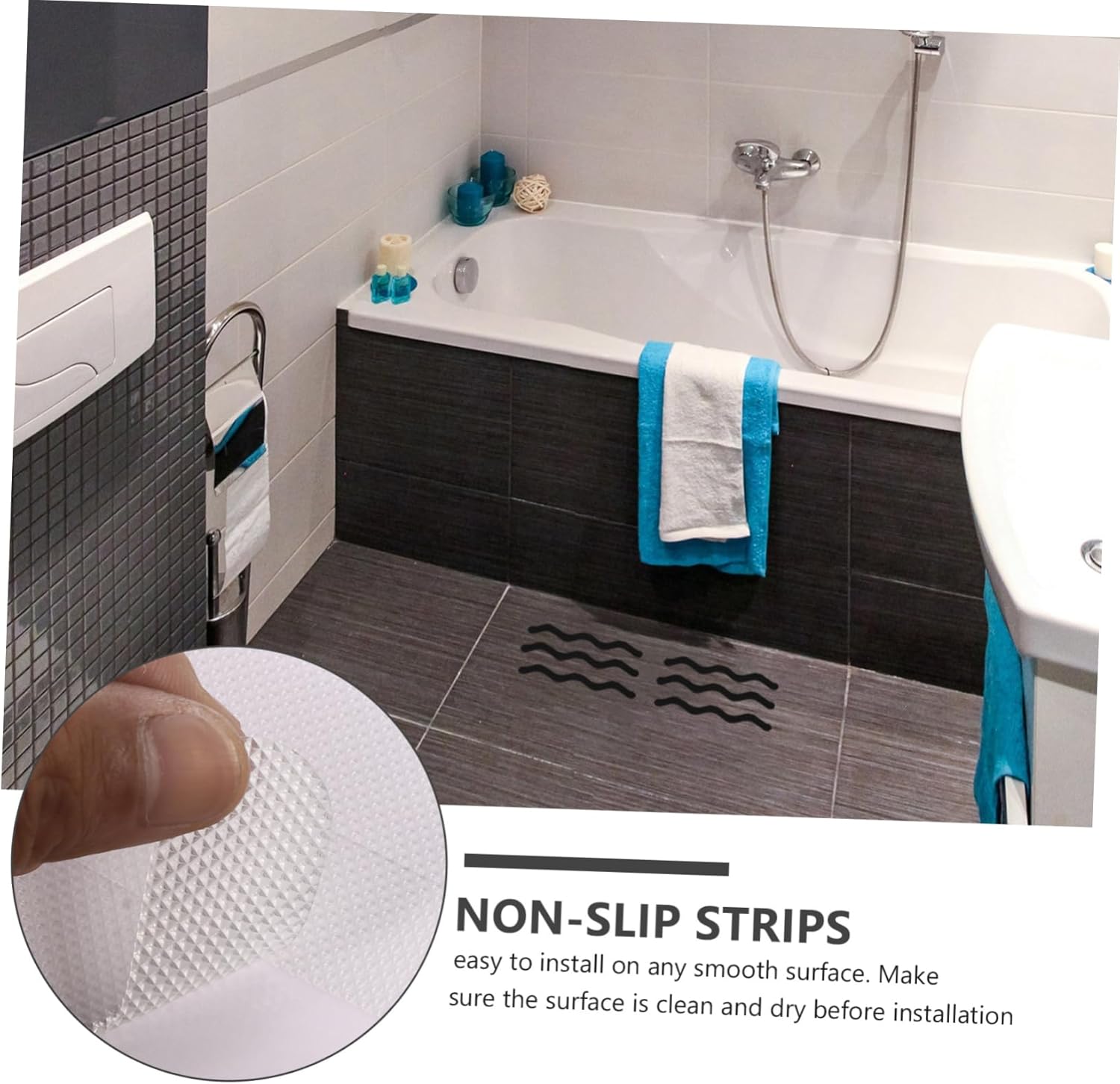 Bathroom Non-Slip Sticker Set - Elderly-Friendly Transparent Peva Sticker for Stairs