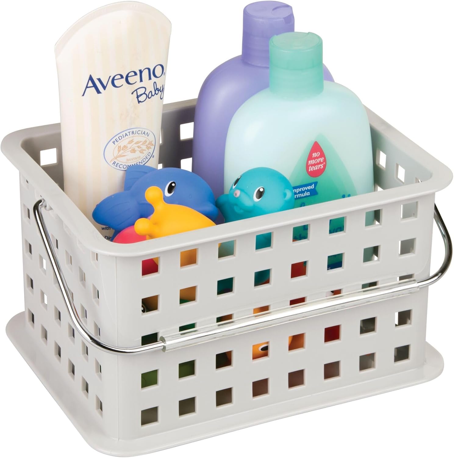iDesign i-Handle Shower Caddy with Light Gray Made in USA