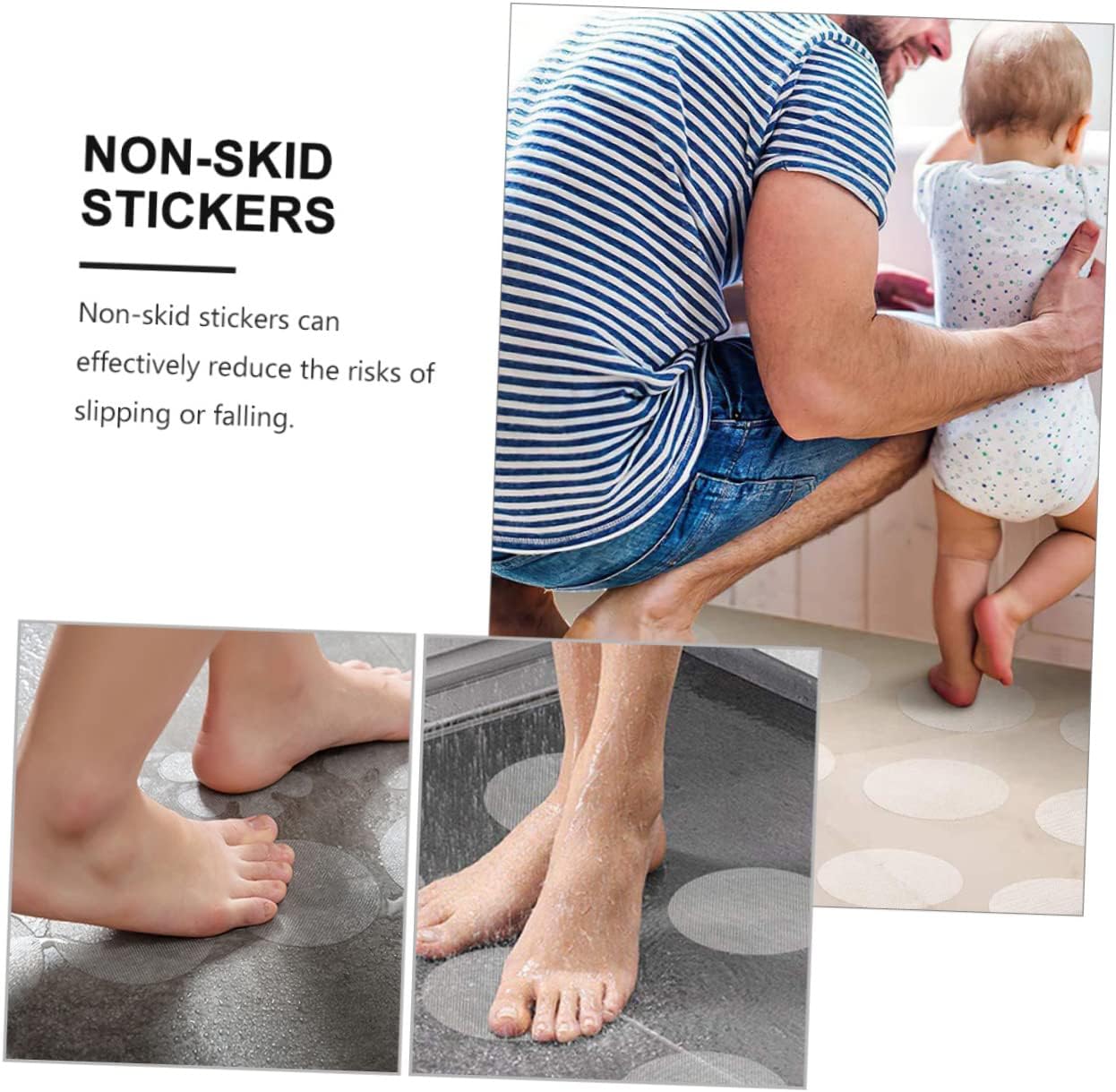 LIFKOME 1Set Non Slip Stickers for Bath Kitchen Pool