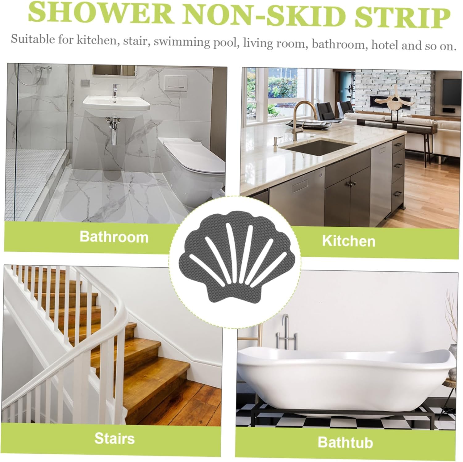 MAGICLULU 30pcs Shell Shaped Non-Skid Decals for Bathrooms