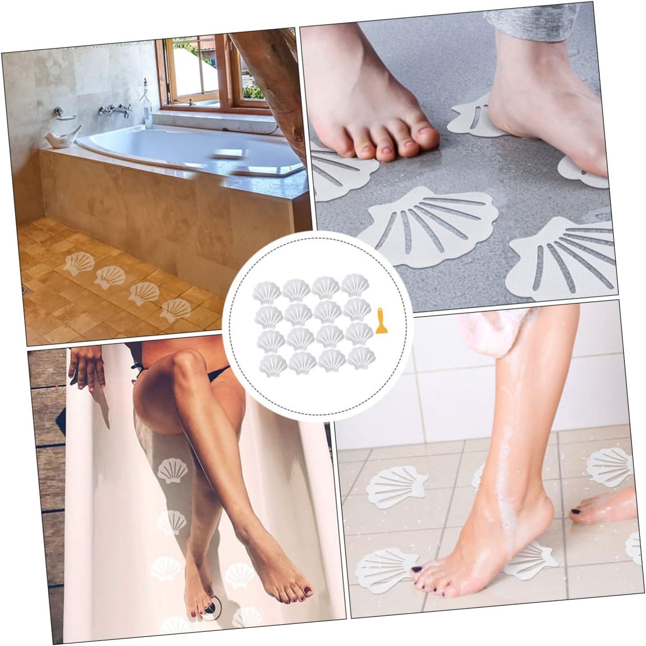 Ergonomic Non-Slip Bathroom Stickers - Perfect for Safety and Style