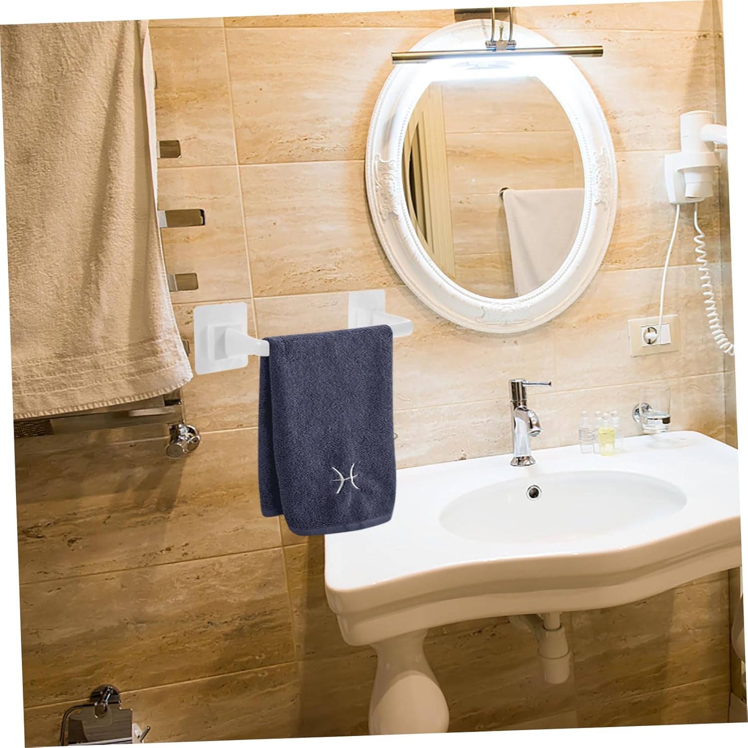 Zerodeko Adhesive Towel Holder - No Drilling Required Space-Saving for Bathroom Kitchen