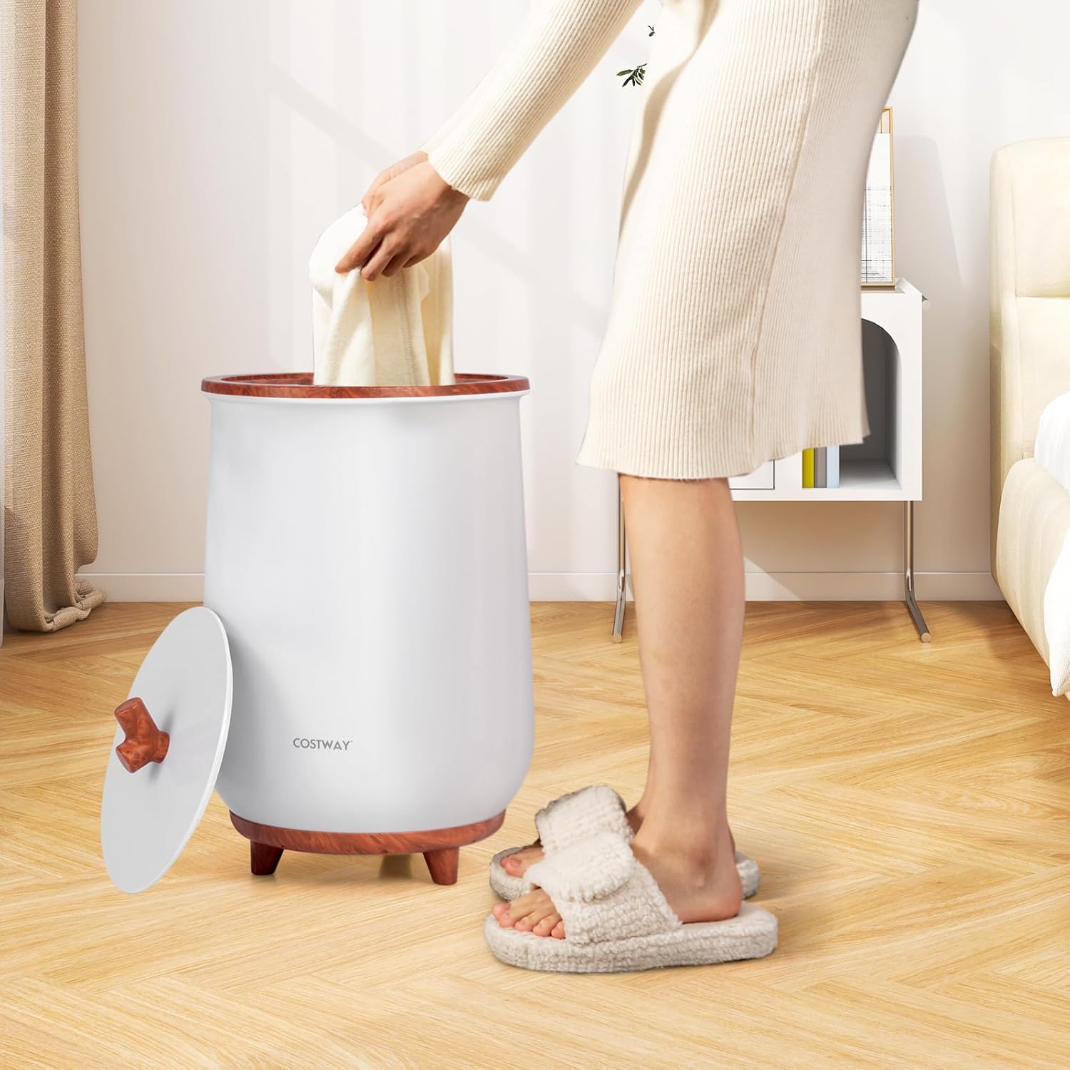 Costway Bucket Towel Warmer with 23L Capacity and 3 Temperature Settings