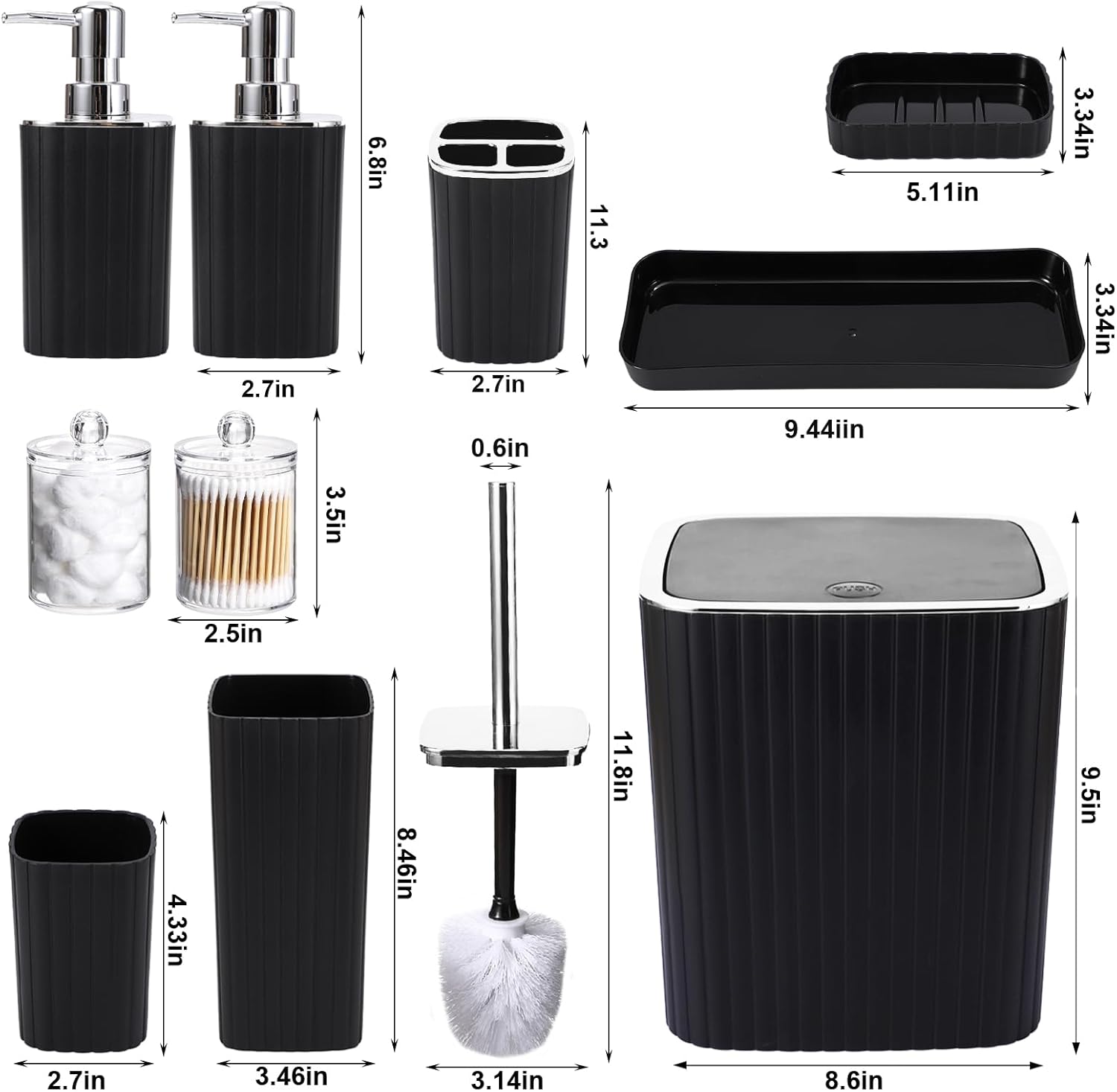 XLHOMO 10 Piece Bathroom Accessory Set