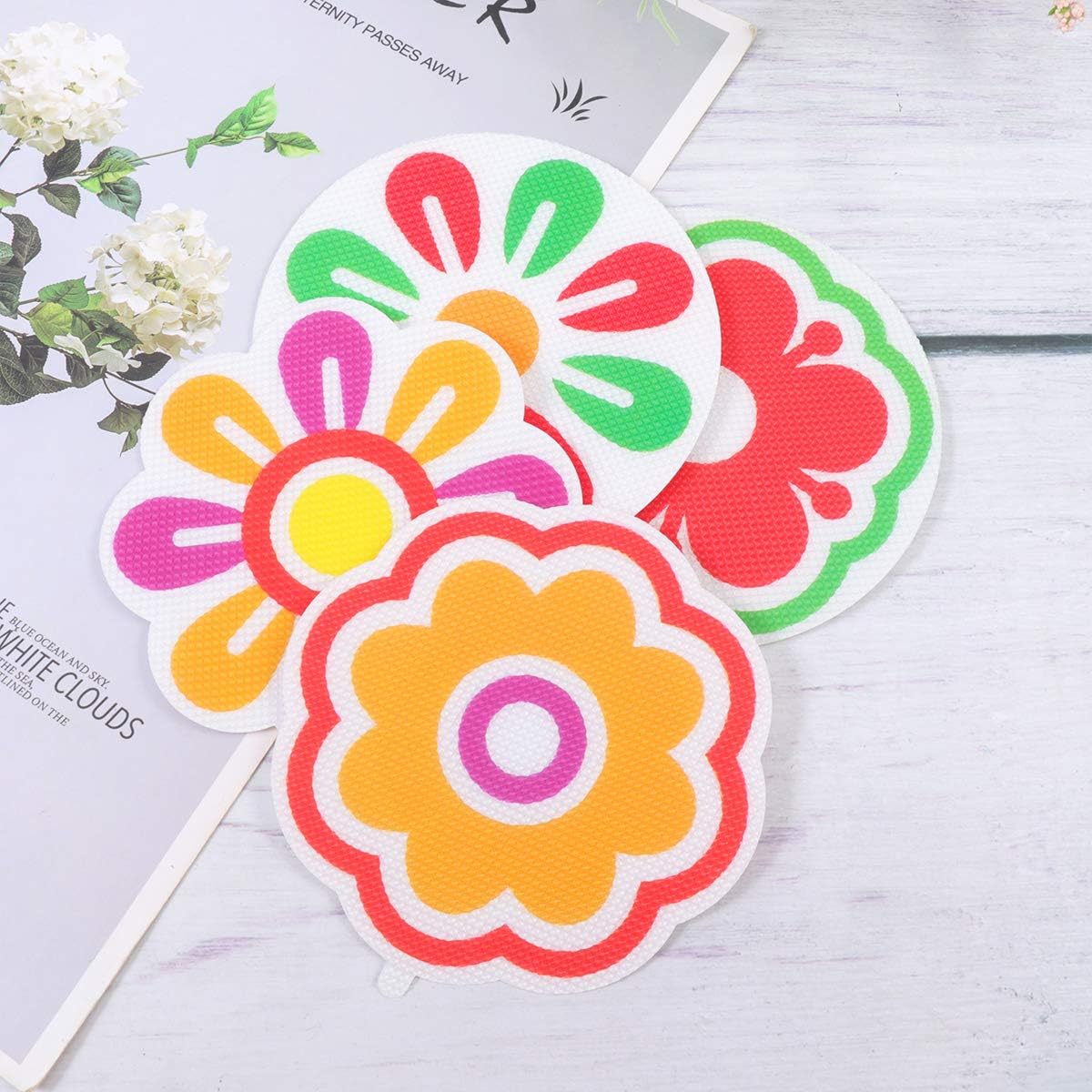 Non-Slip Fraction Design 8 Pieces Peva Decal Set for Bathrooms