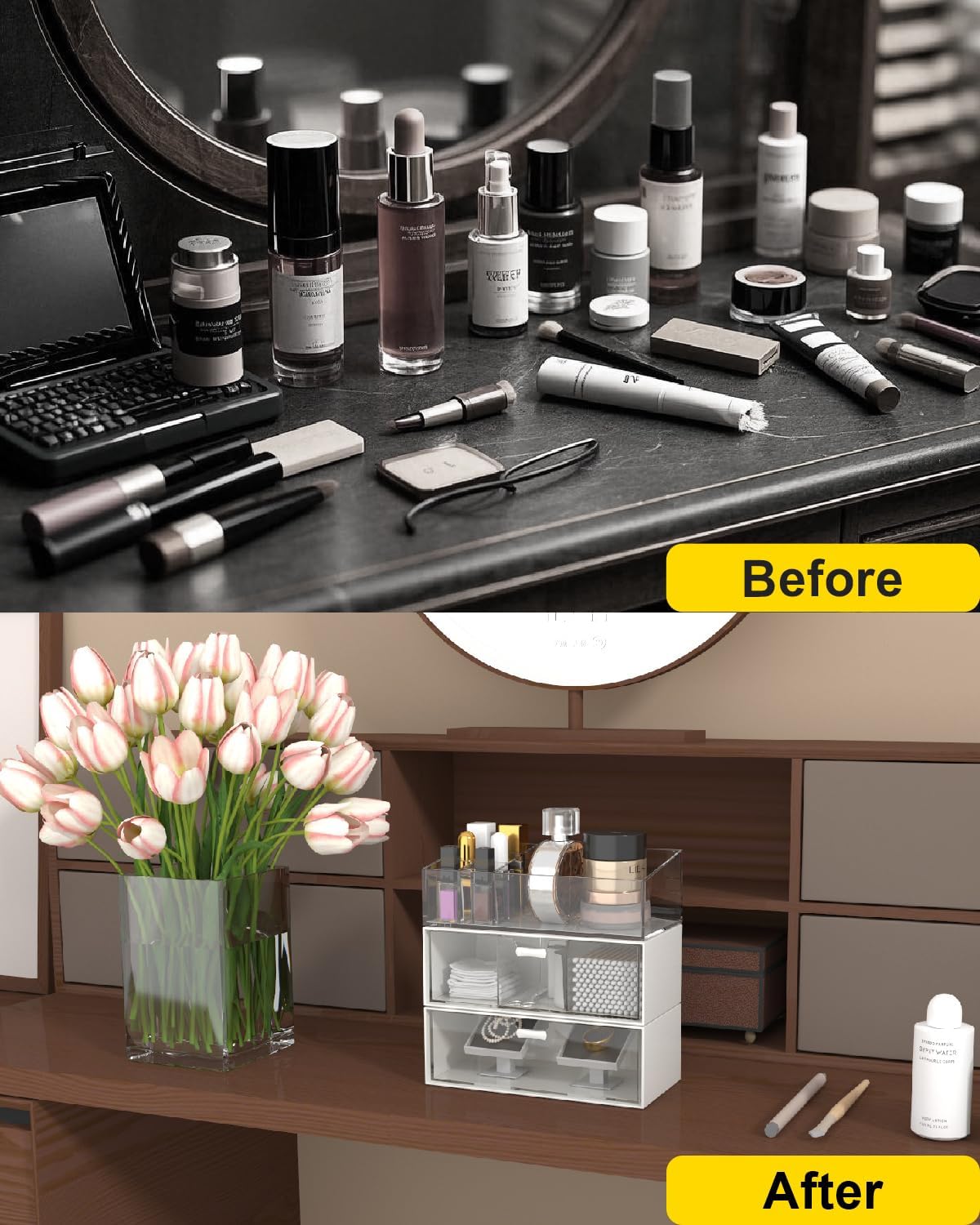 Stylized 3-Pack Organizer for Medicine Cabinets