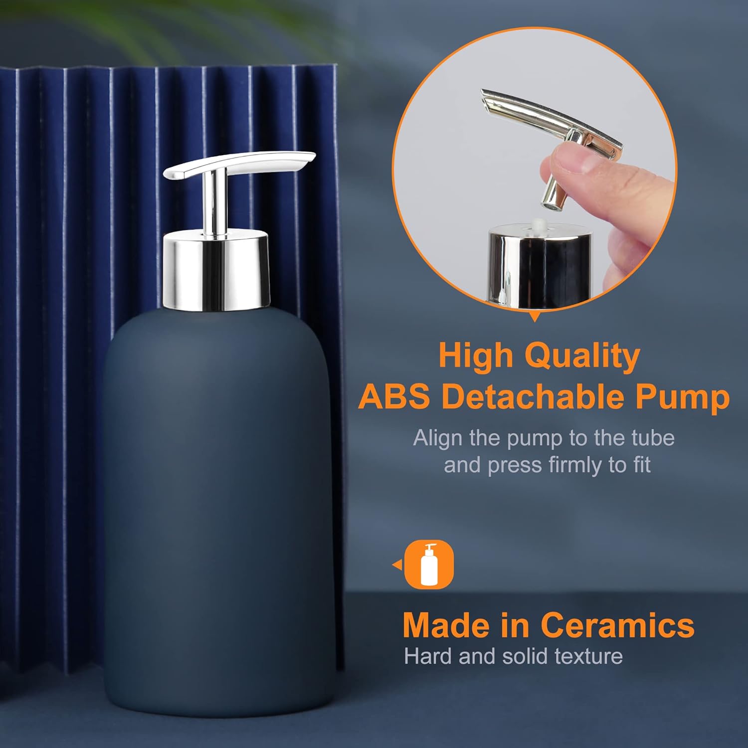 Blue Ceramic Bathroom Accessory Set 4 Pieces