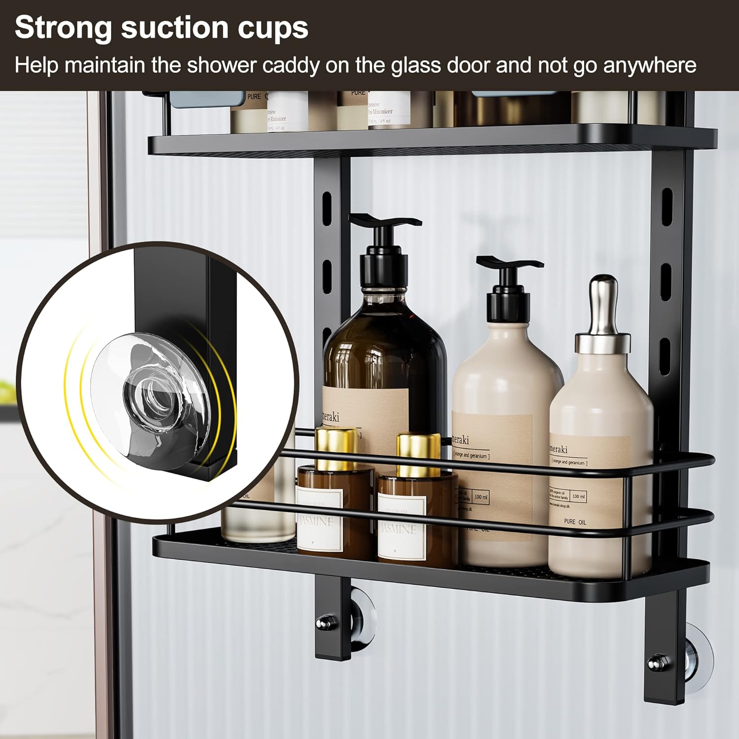 Adjustable 5 Tier Over the Door Shower Caddy