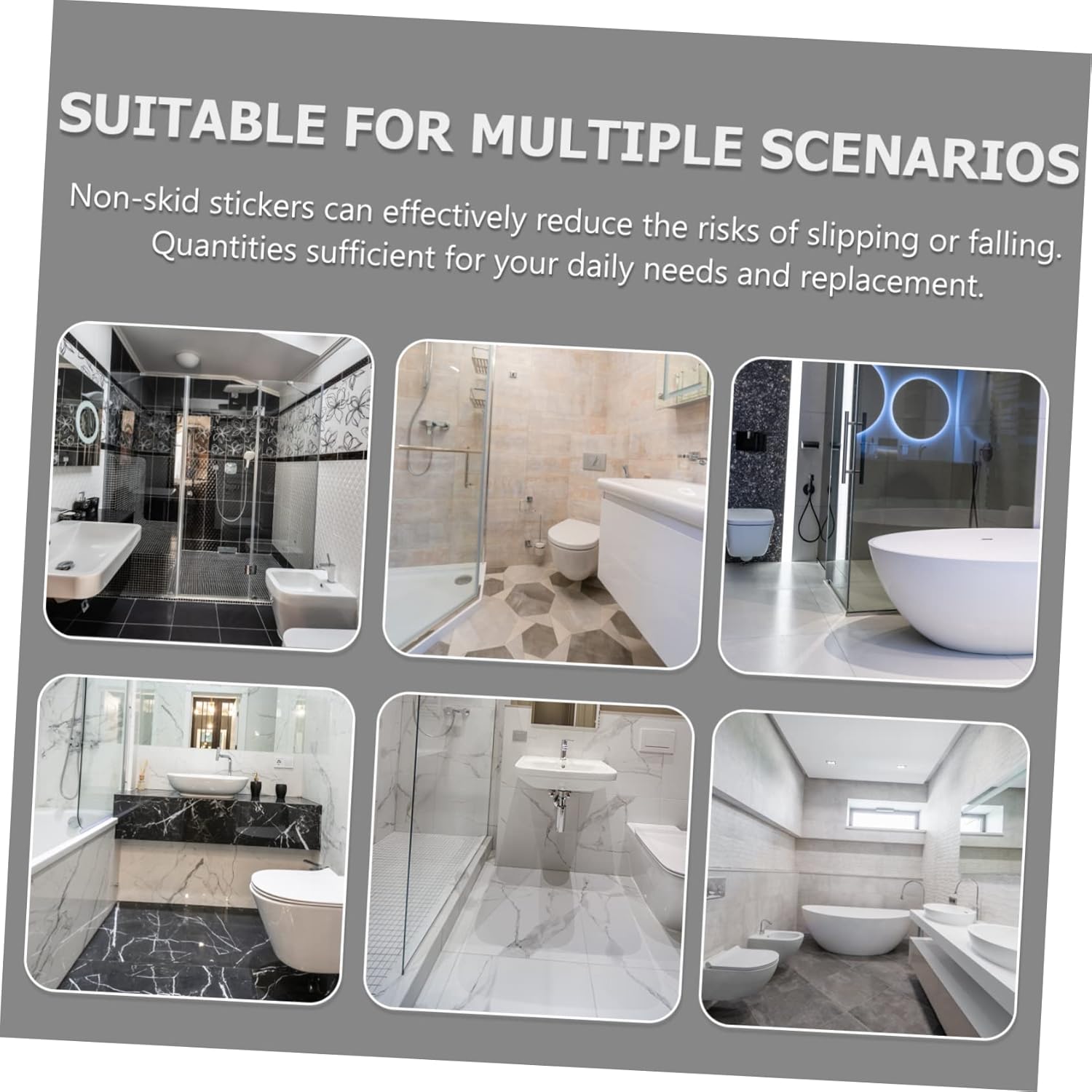 TINEASUR 1 Set Cartoon Bath Stickers Non-Slip Decals for Bathroom Safety