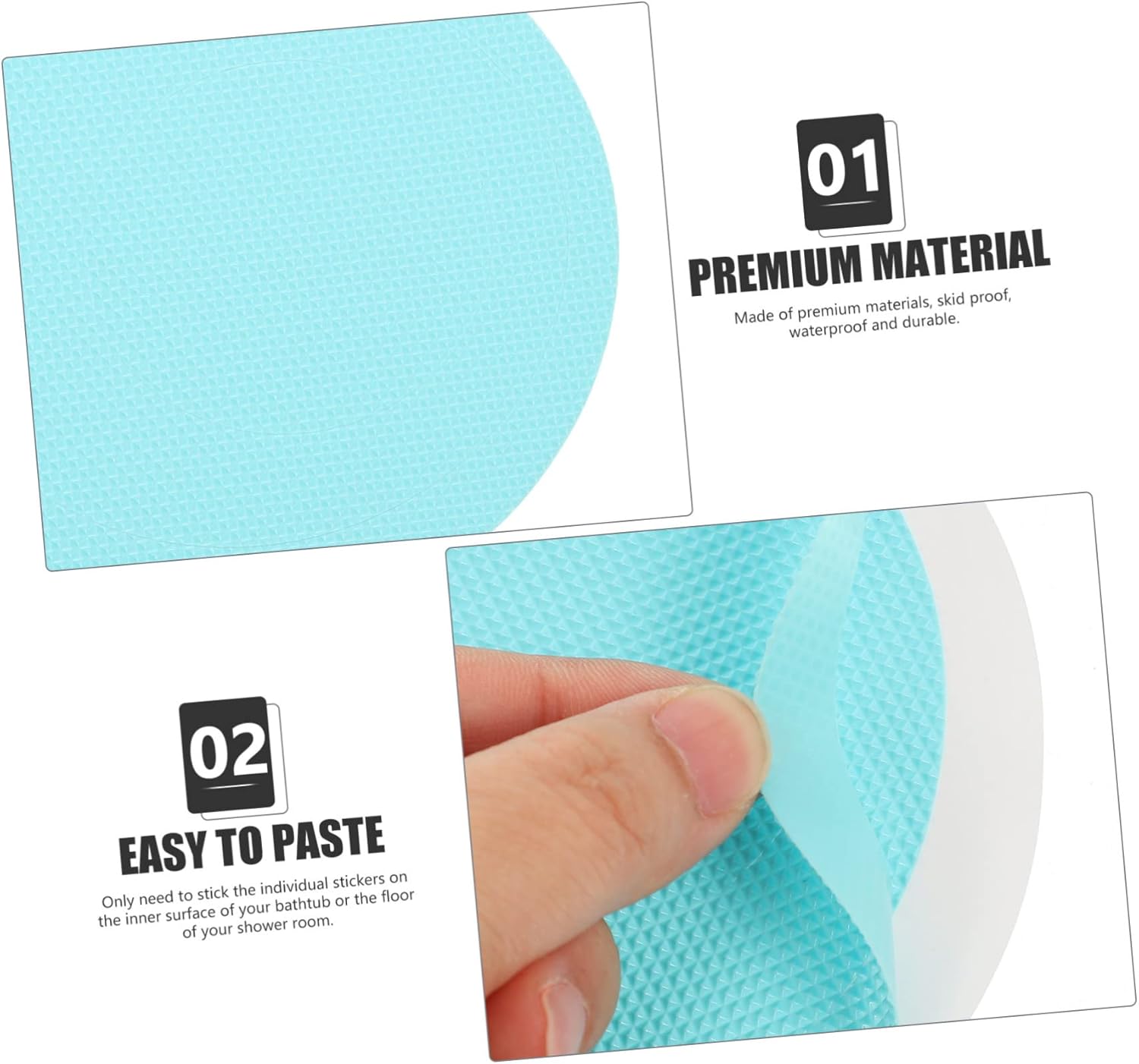 40pcs Non-Decals for Bathrooms and Showers Peva Material Anti-Skid Stickers