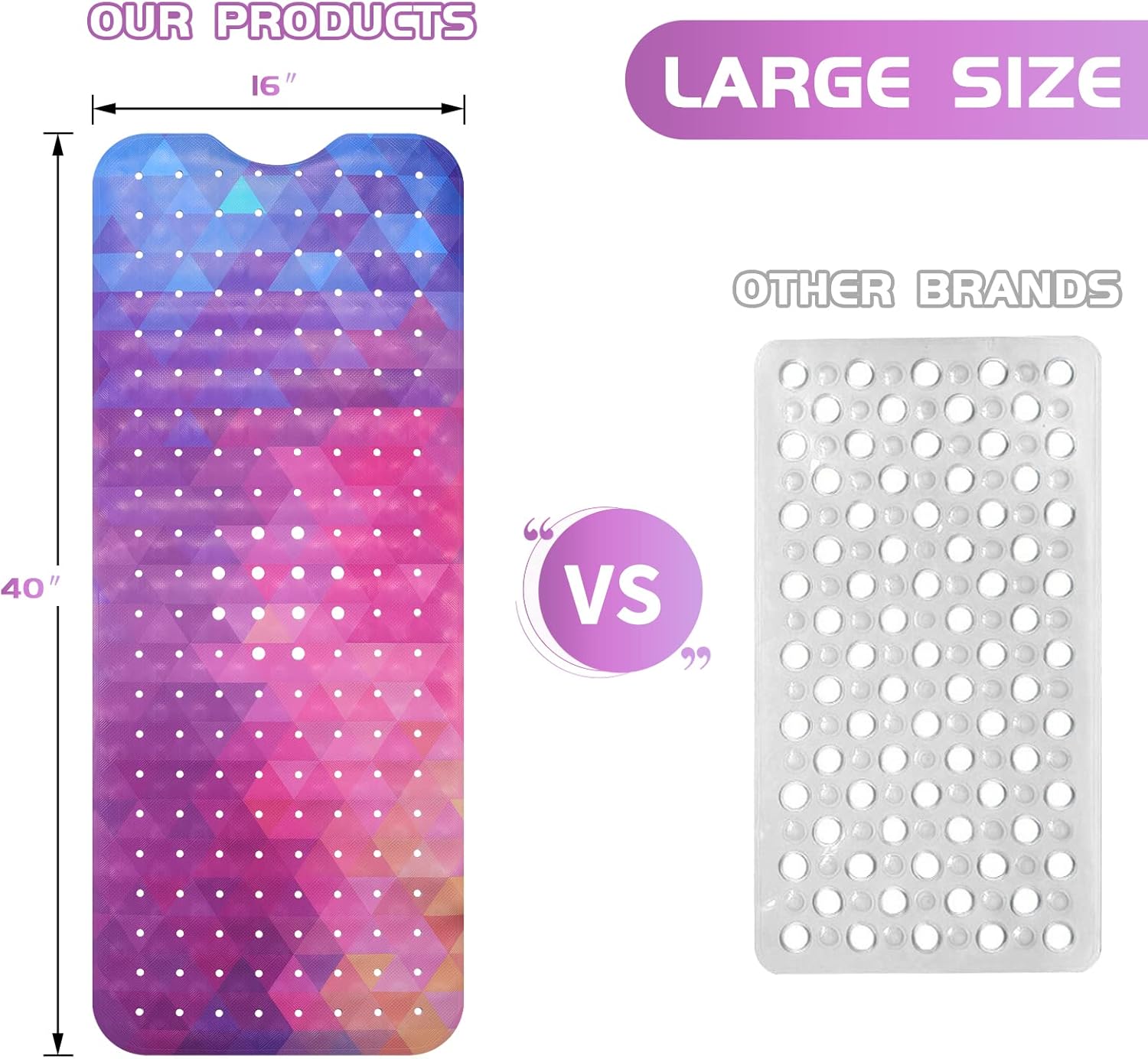 Reetual XL Shower Mat Durable Soft for Bathroom Use
