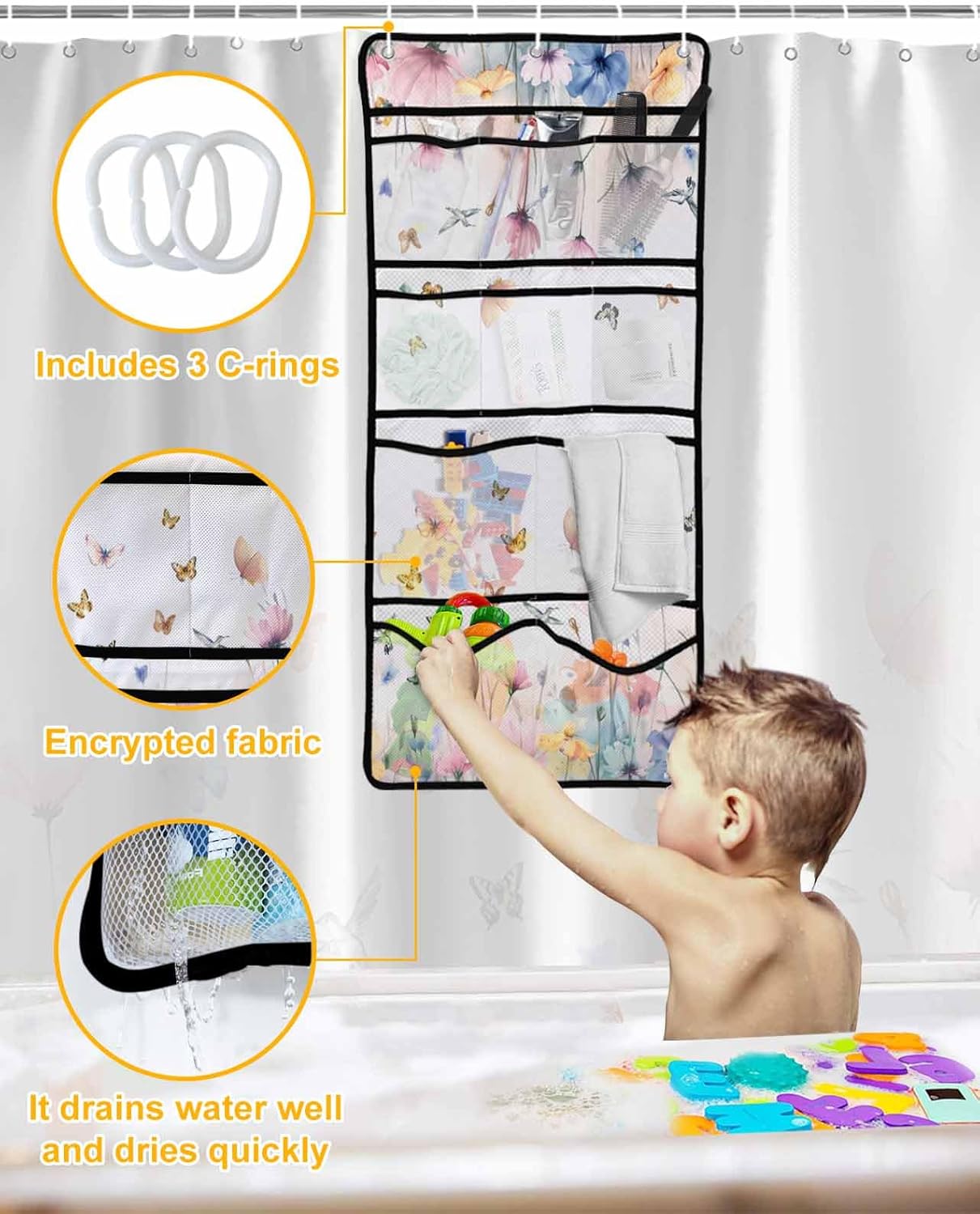 ZFUNCING Mesh Shower Organizer Set Waterproof Showers