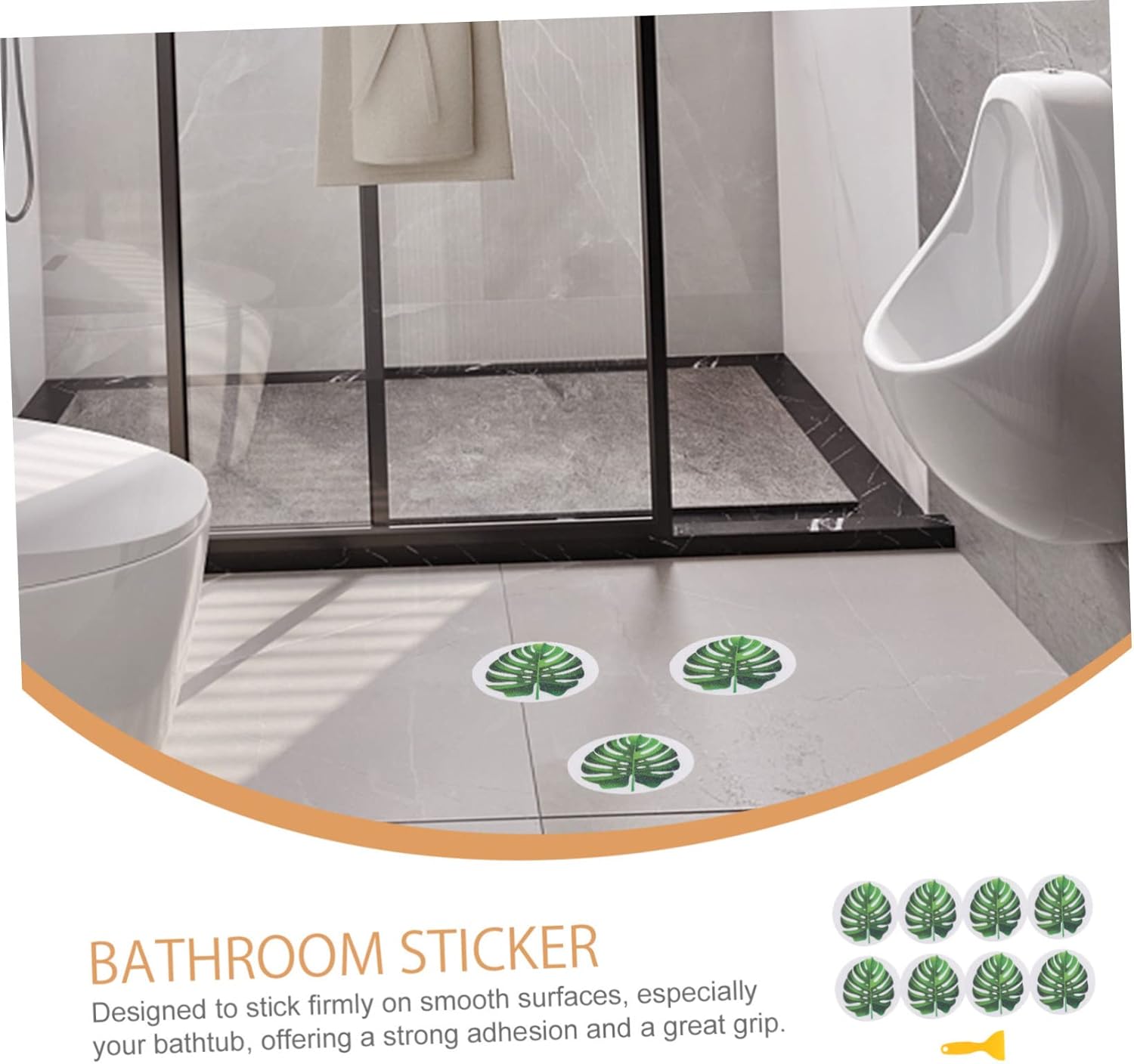 GLEAVI Bathtub Non-Slip Stickers Leaf Design for Kids and Adults