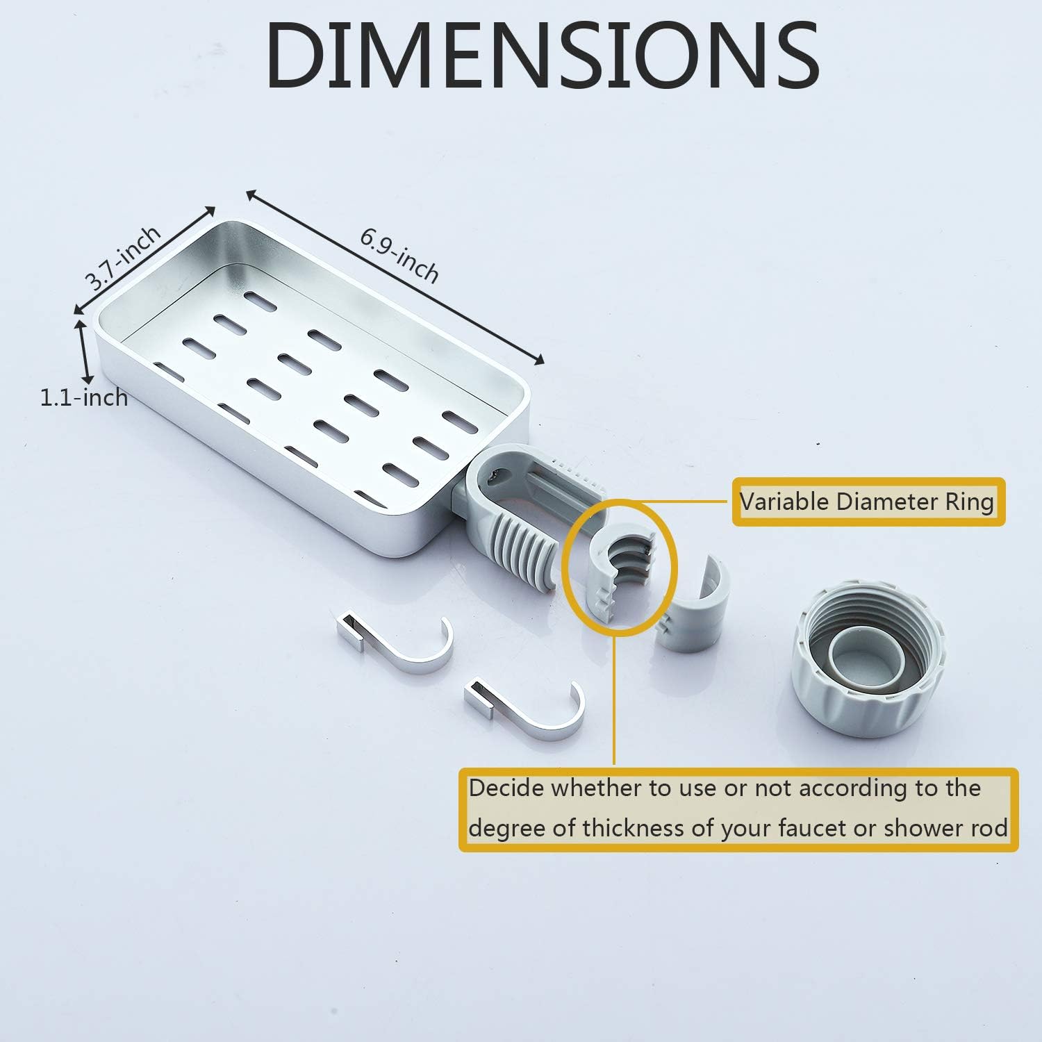 Hoinerus Kitchen Washing Sponge Storage Rack with 2 Hooks