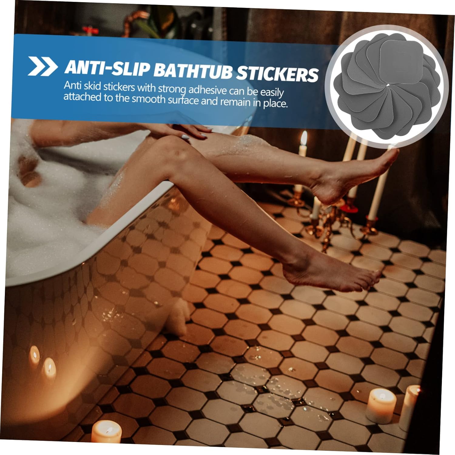 Non-Slip Shower Stickers for Safety Comfort