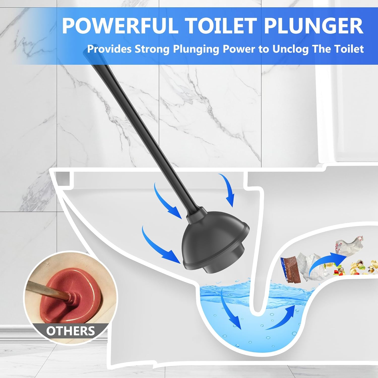 Toilet Plunger and Brush Set for Efficient 2-in-1 Cleaning
