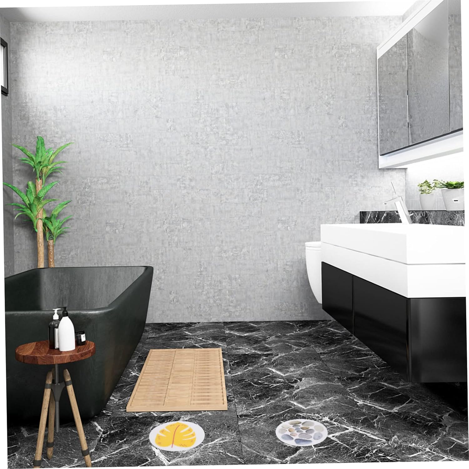 Sticker Set - Anti-Slip Bathroom Leaf Stickers for Safety and Fun