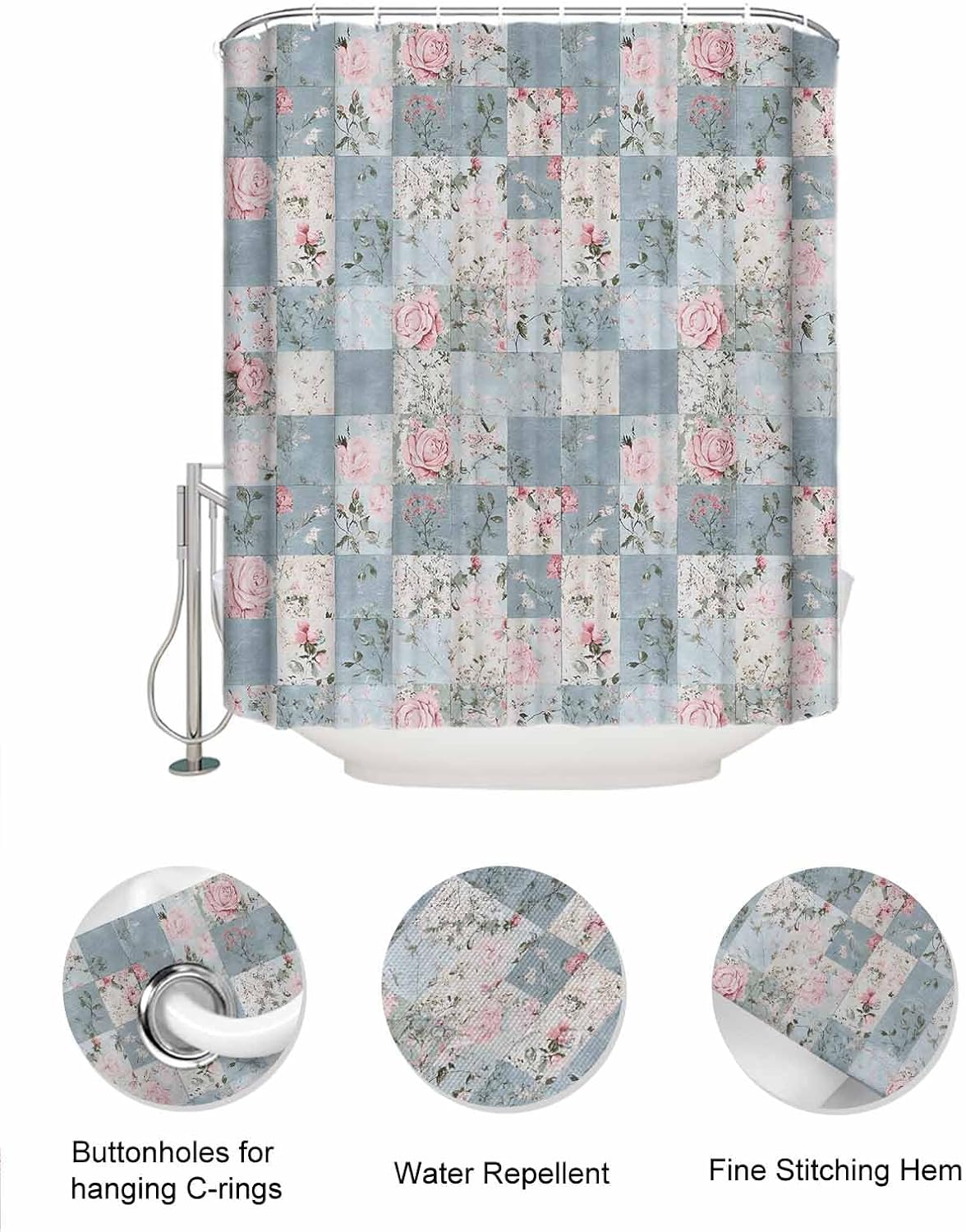 ZFUNCING Mesh Shower Curtain Organizer Set for the Bathroom