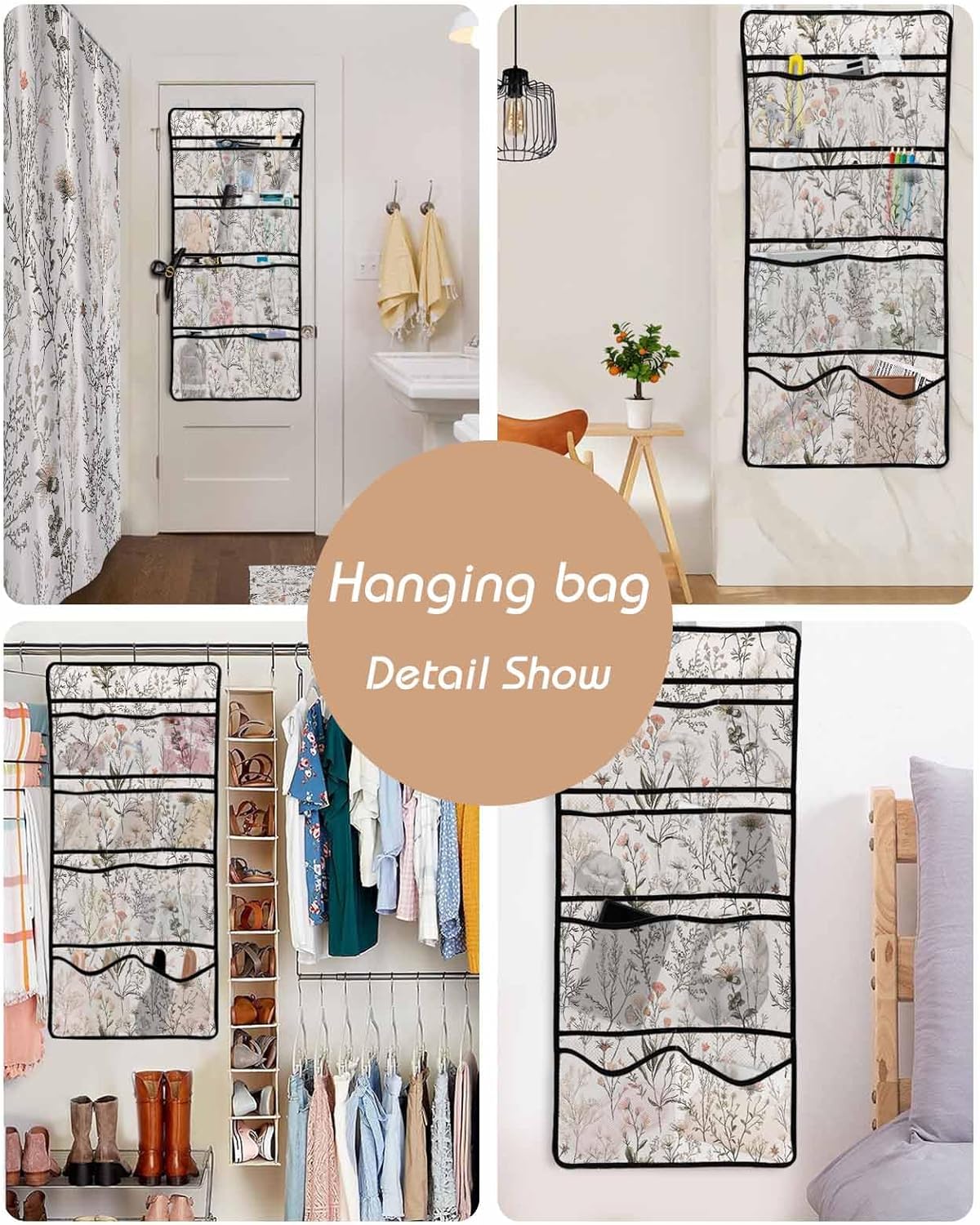Shower Caddy Set with 10 Pockets for Organization and Style