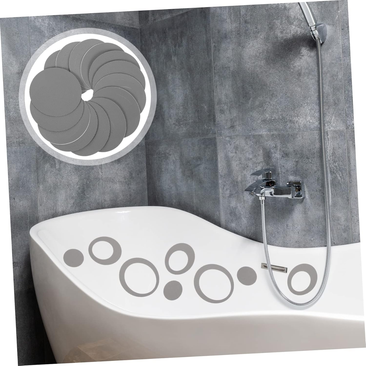 20 Sheets Non-Slip Safety Decals for Showers and Bathtubs