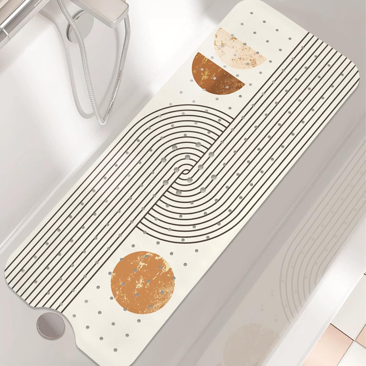 Non Slip Bath Mat with Suction Cups 40x16 Inch