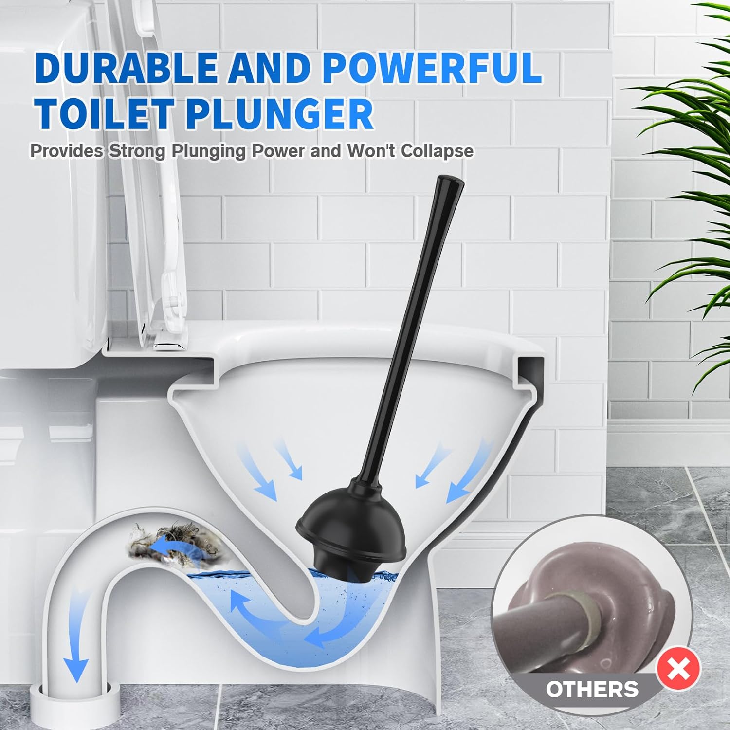 LOVLOY 2 Pcs Toilet Plunger and Brush Set