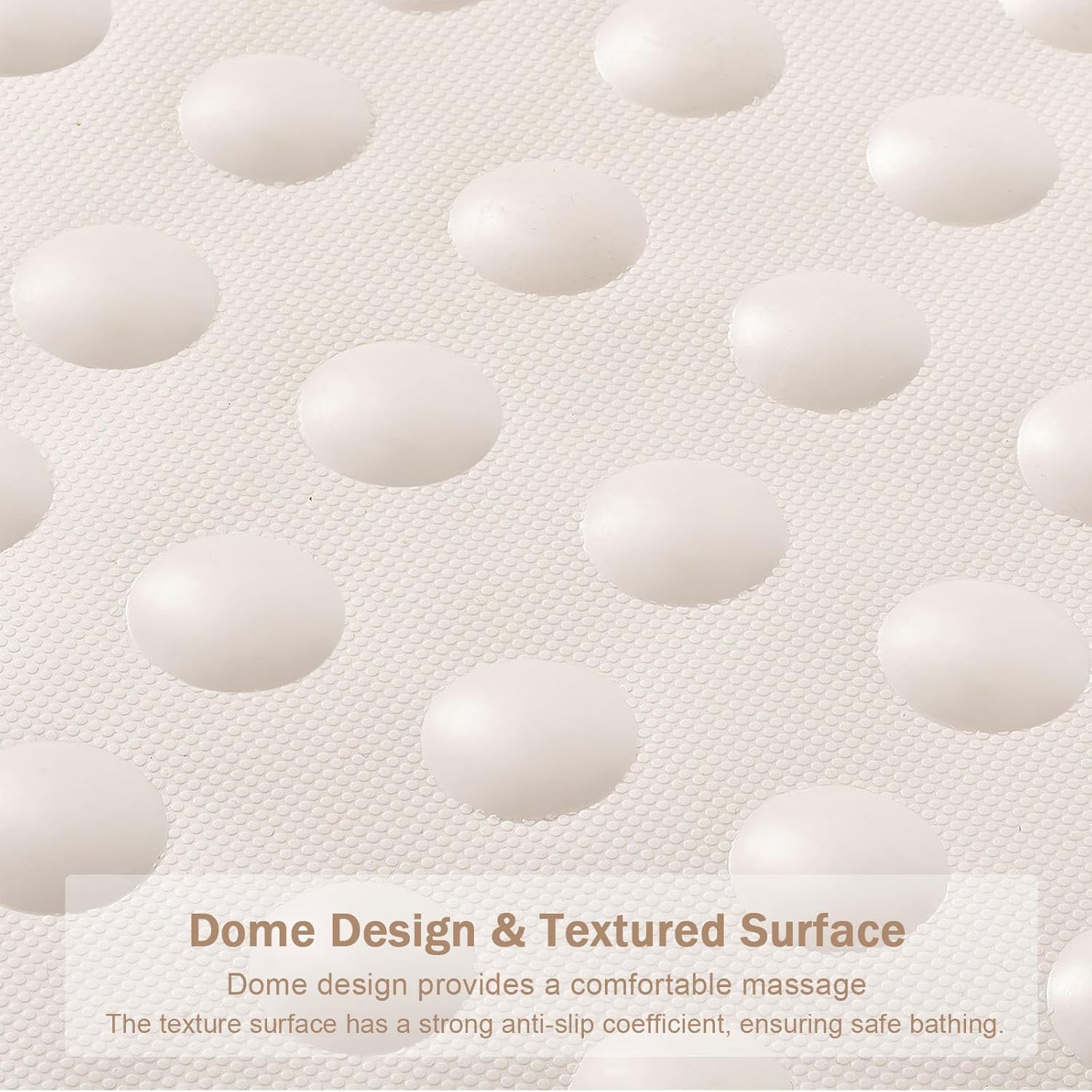 Non-Slip Beige Shower Mat for Safe Bathroom Use