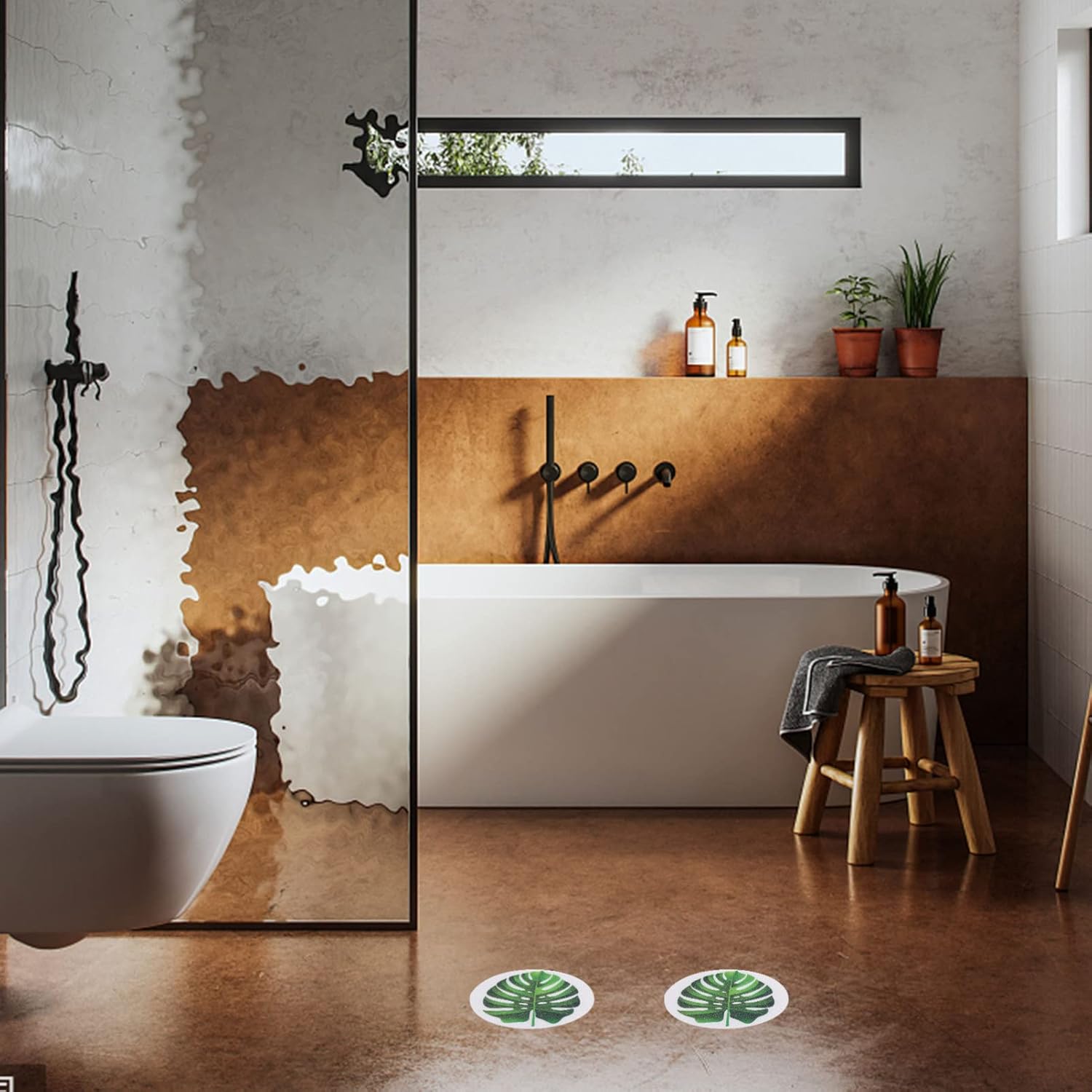 LIFKOME Leaf Shape Non-Slip Bath Tub Stickers