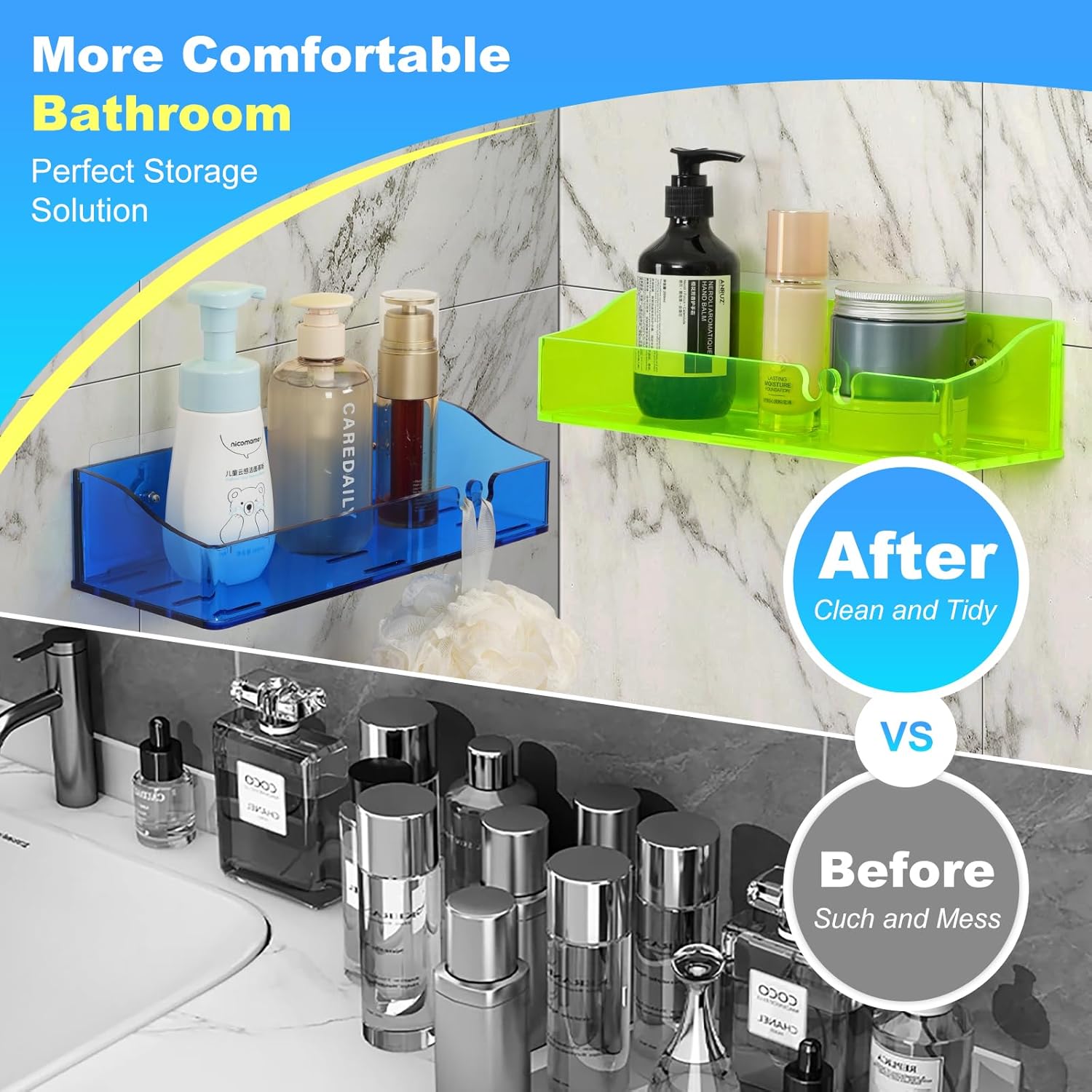 Blind Box 3-Piece Acrylic Shower Shelves