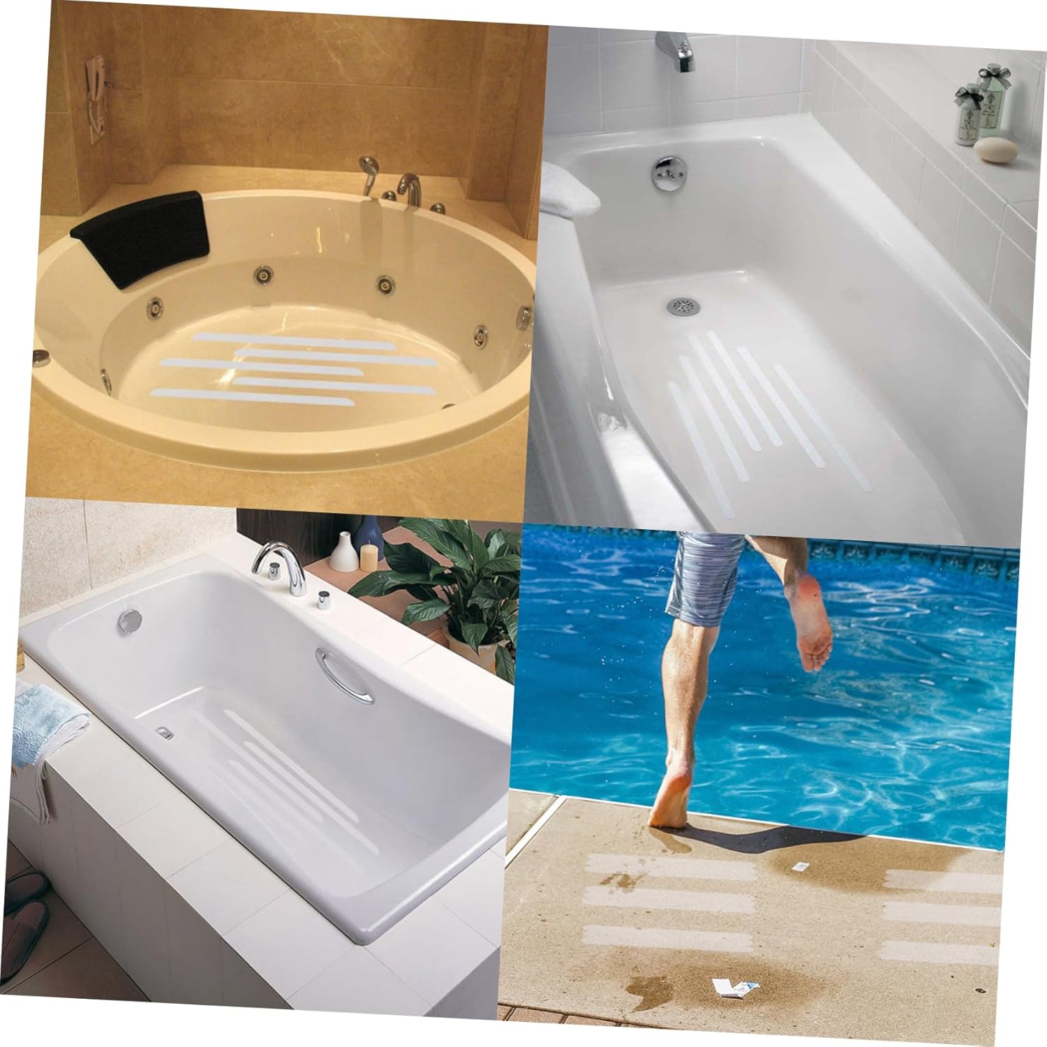36pcs Waterproof Non-Slip Bath Strips Anti-Fall Tiles for Bathroom Safety