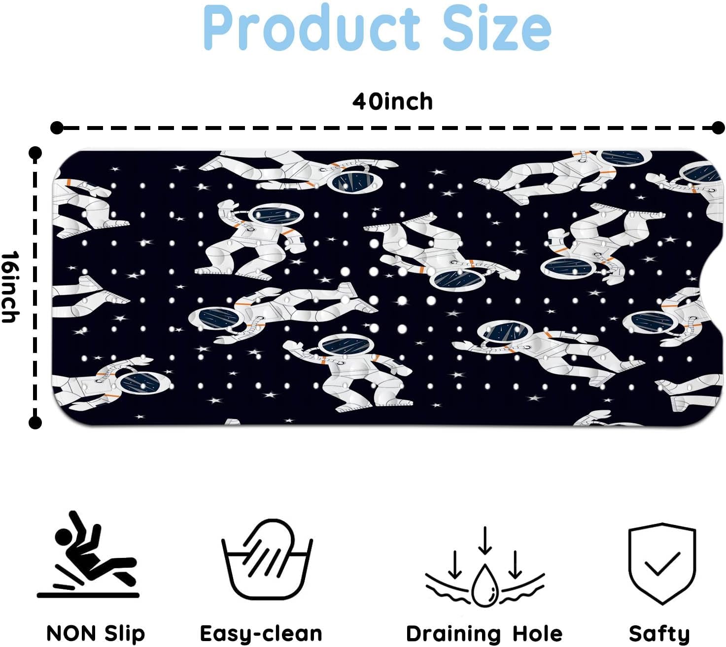 KINUUIS Kids Bath Mat with Suction Cups