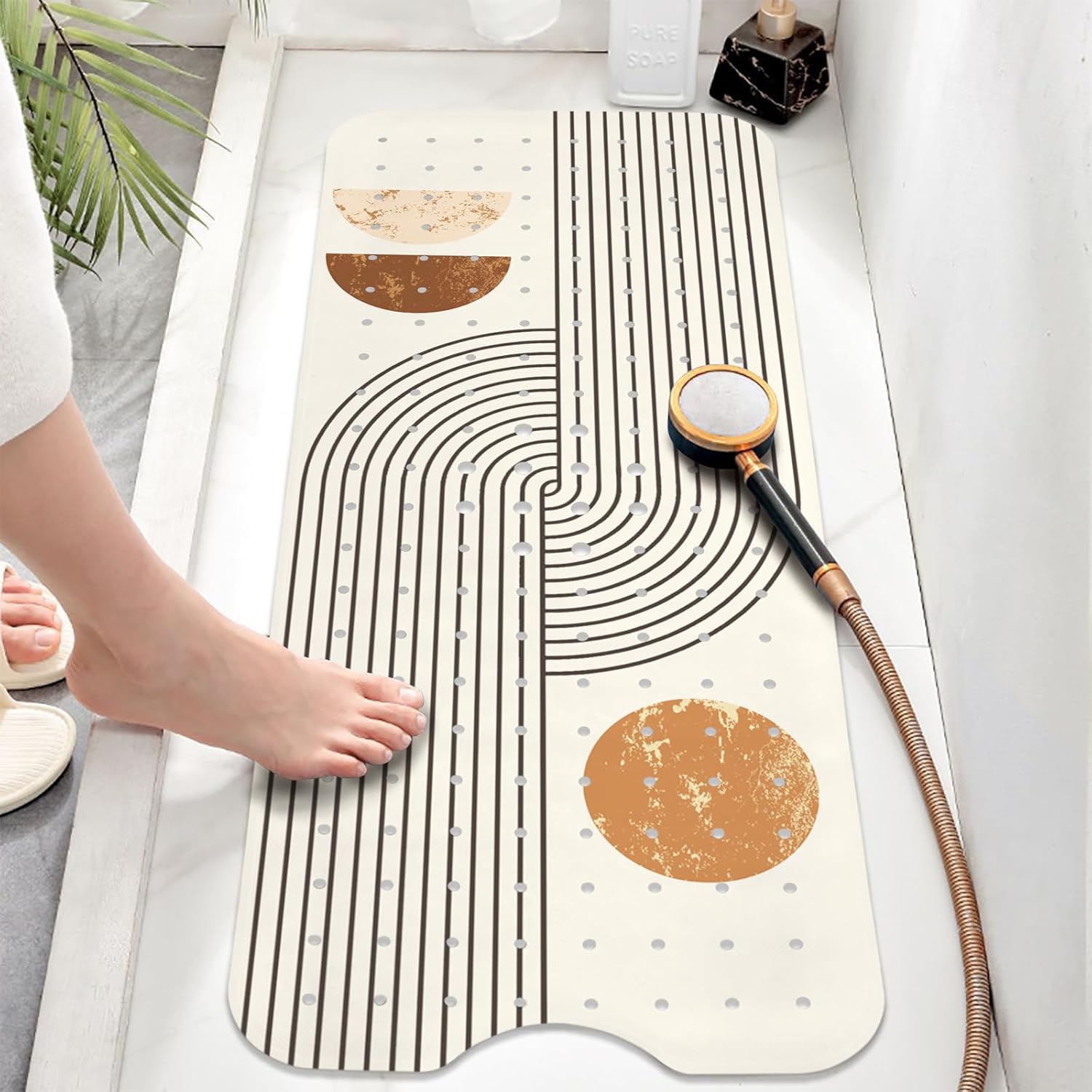 Non Slip Bath Mat with Suction Cups 40x16 Inch