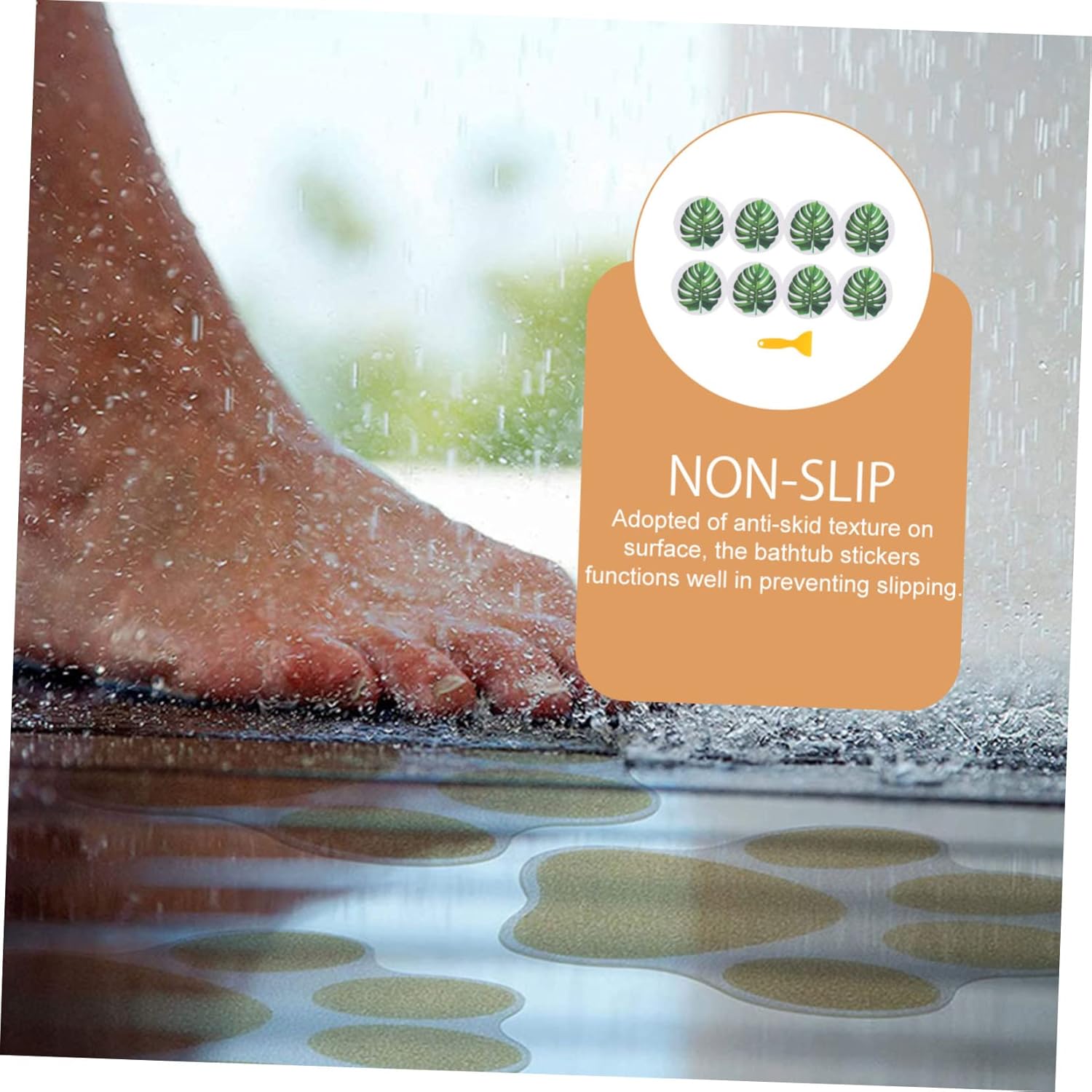Adorable Leaf Slip Resistant Bathtub Stickers - Ideal for the Bathroom