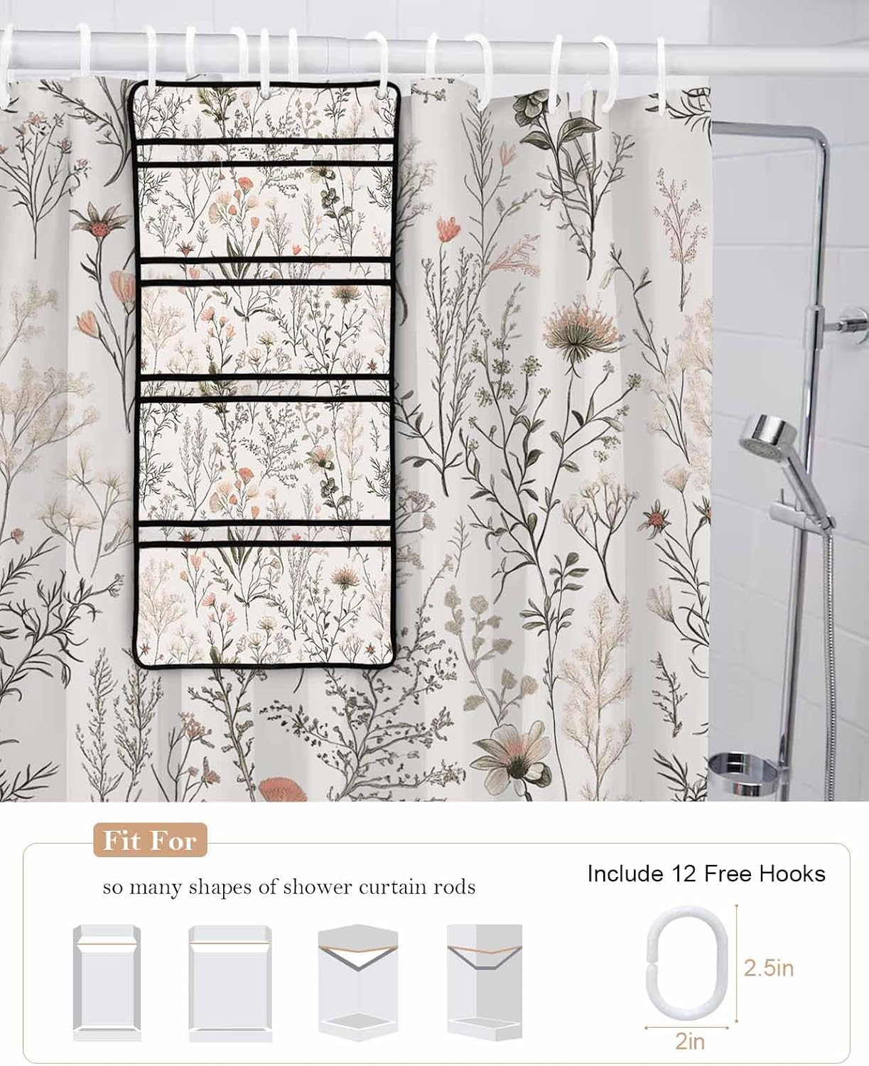 Shower Caddy Set with 10 Pockets for Organization and Style
