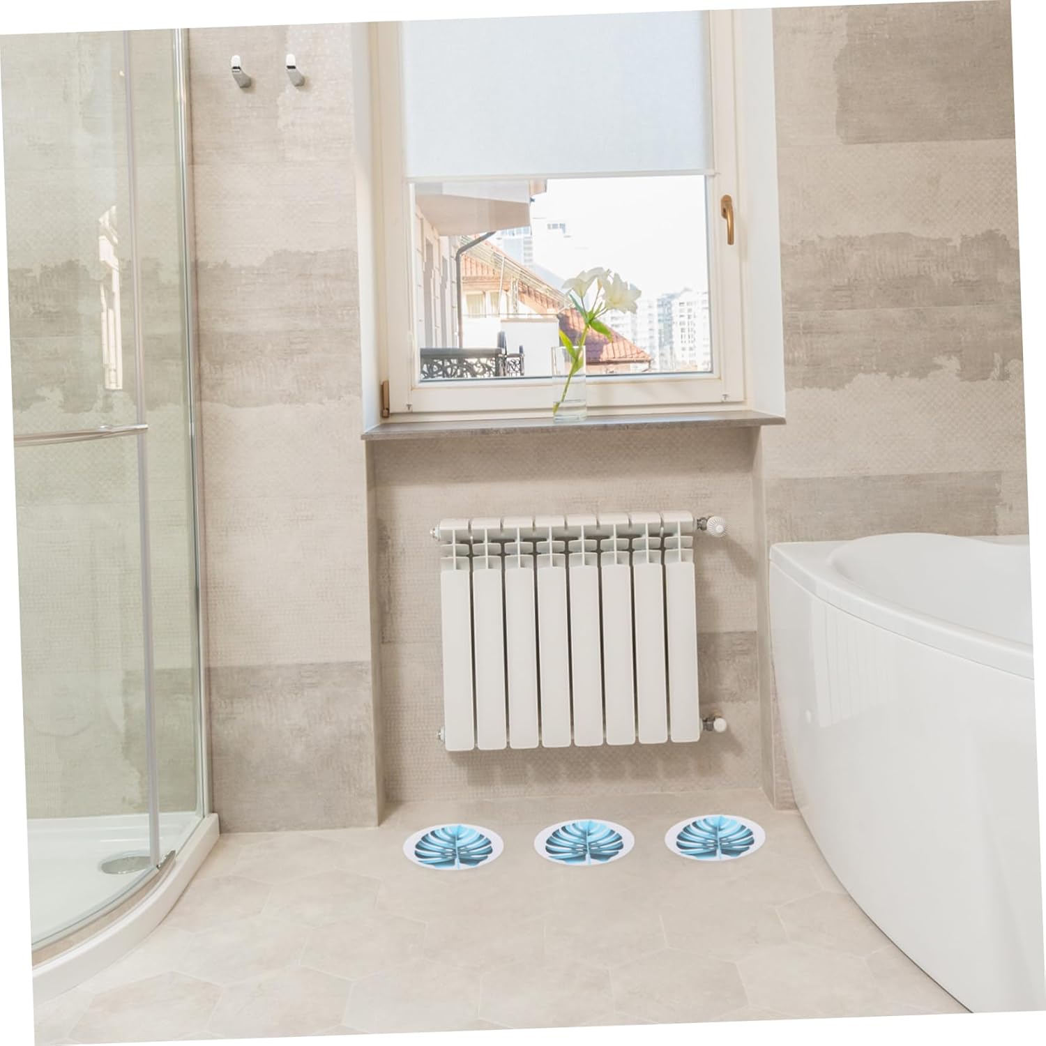 Anti-Slip Bath Stickers with Leaf Patterns for Safety