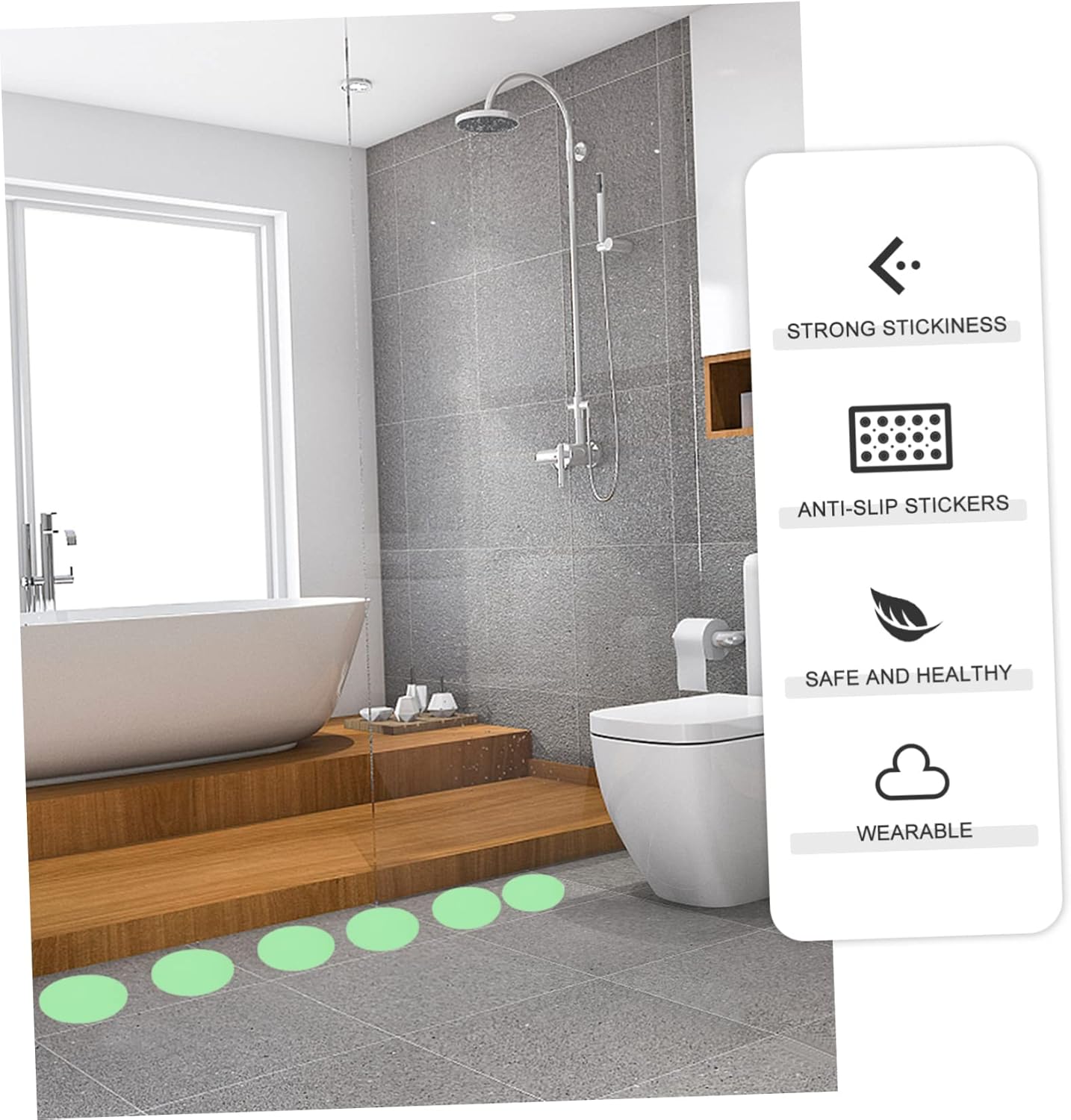 20pcs Skid Bathroom Stickers Decals for Bathtubs Stairs Floors Non Slip