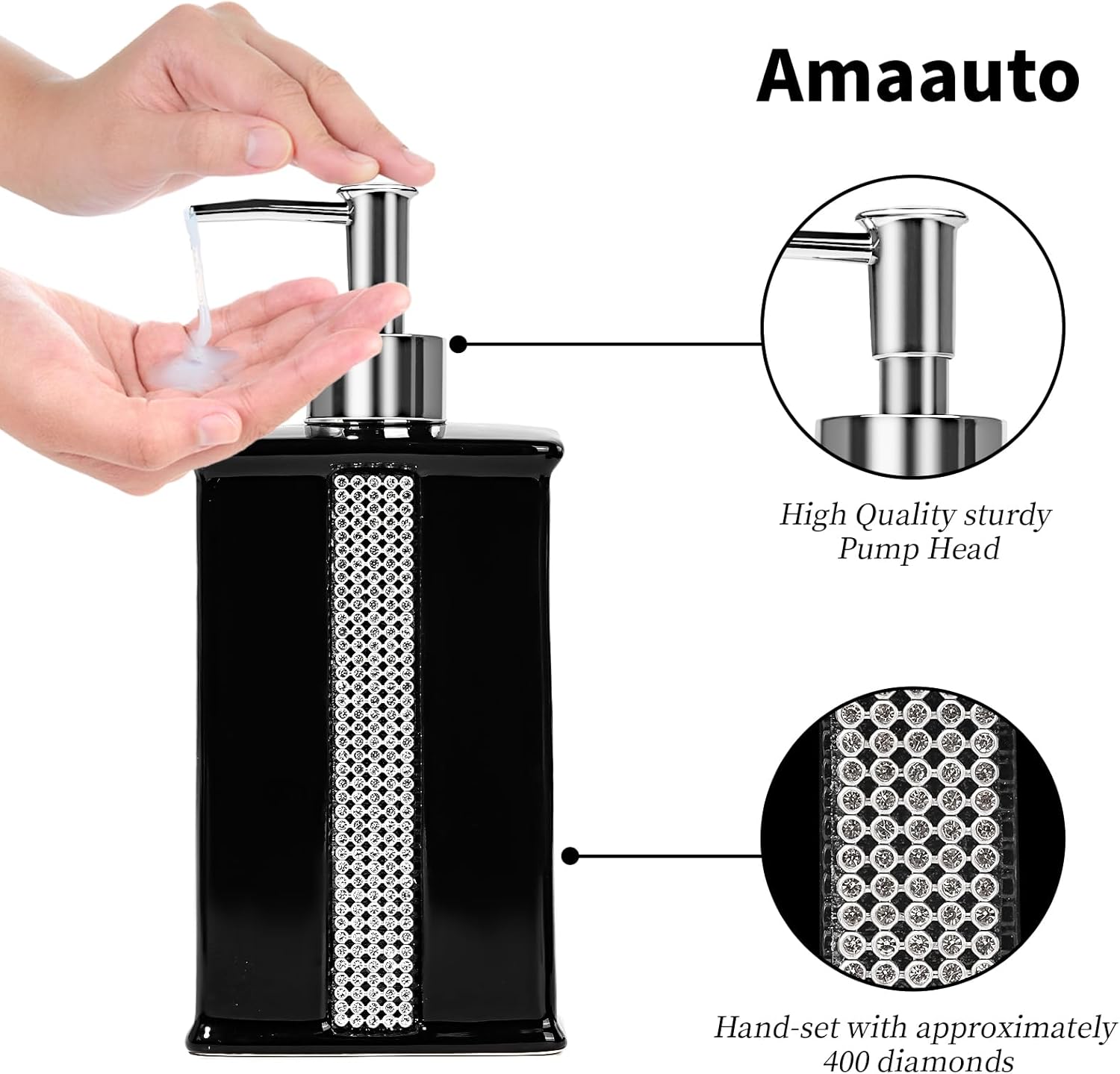 Black Ceramic Bathroom Accessory Set 4 Pcs