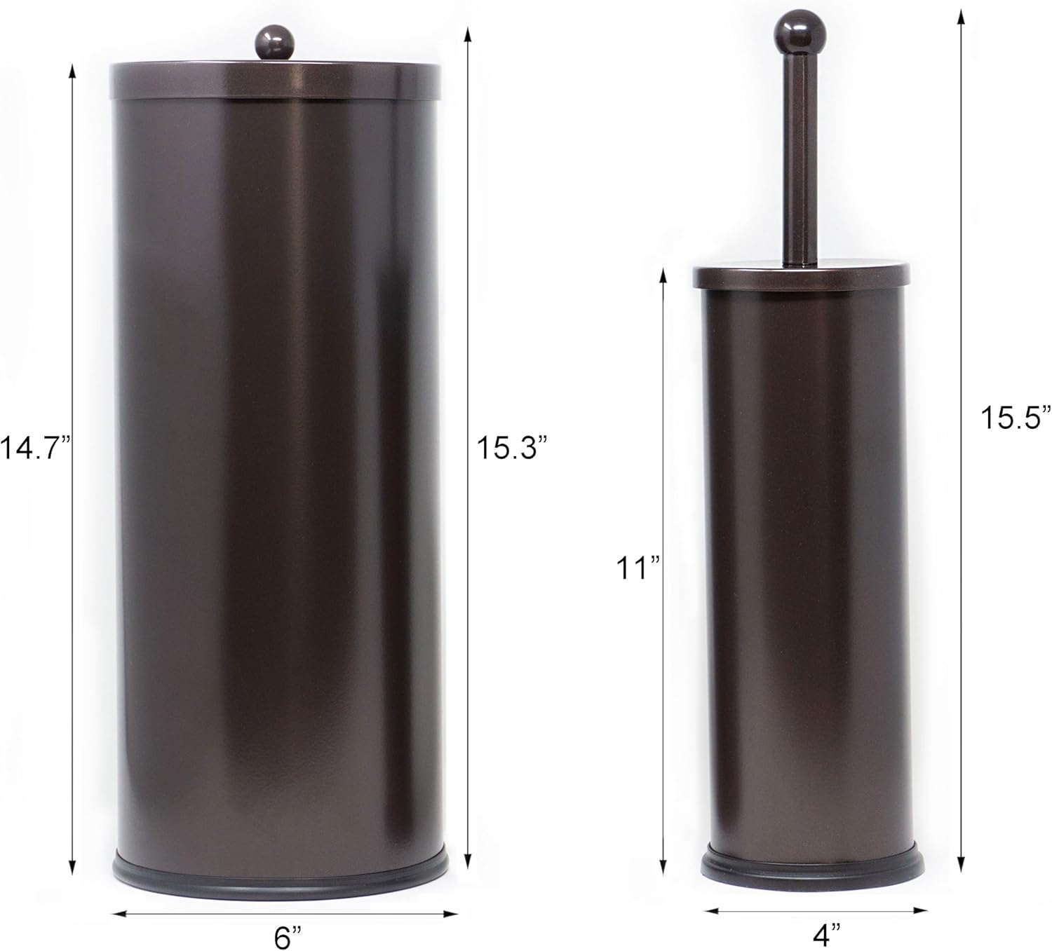 Stainless Steel Toilet Paper Canister Set Bronze
