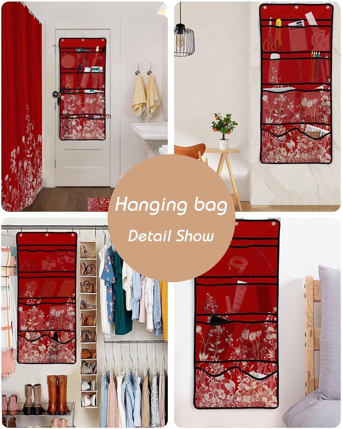ZFUNCING Mesh Shower Curtain Set with Decorative Pattern