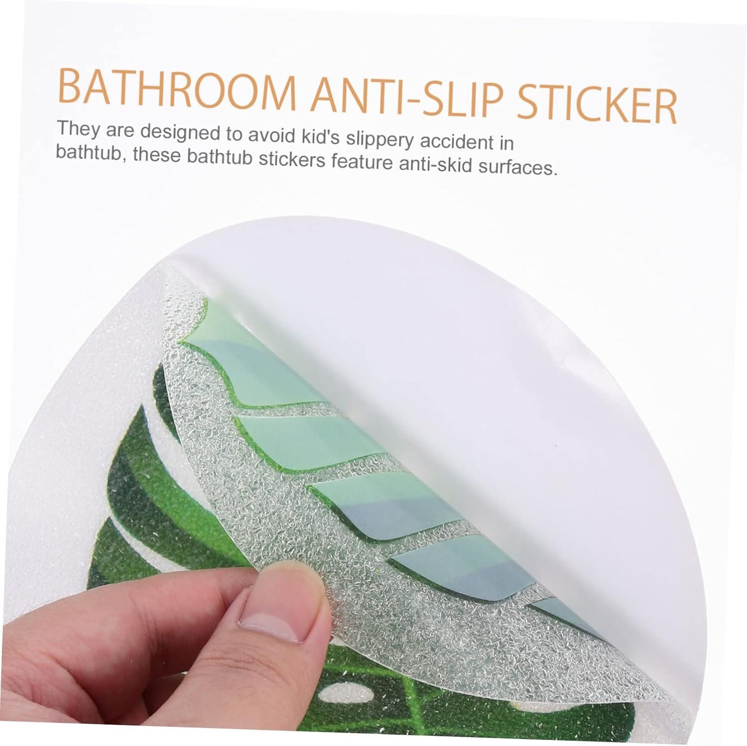 Ciieeo Leaf Pattern Bathtub Stickers Non-Slip Decor