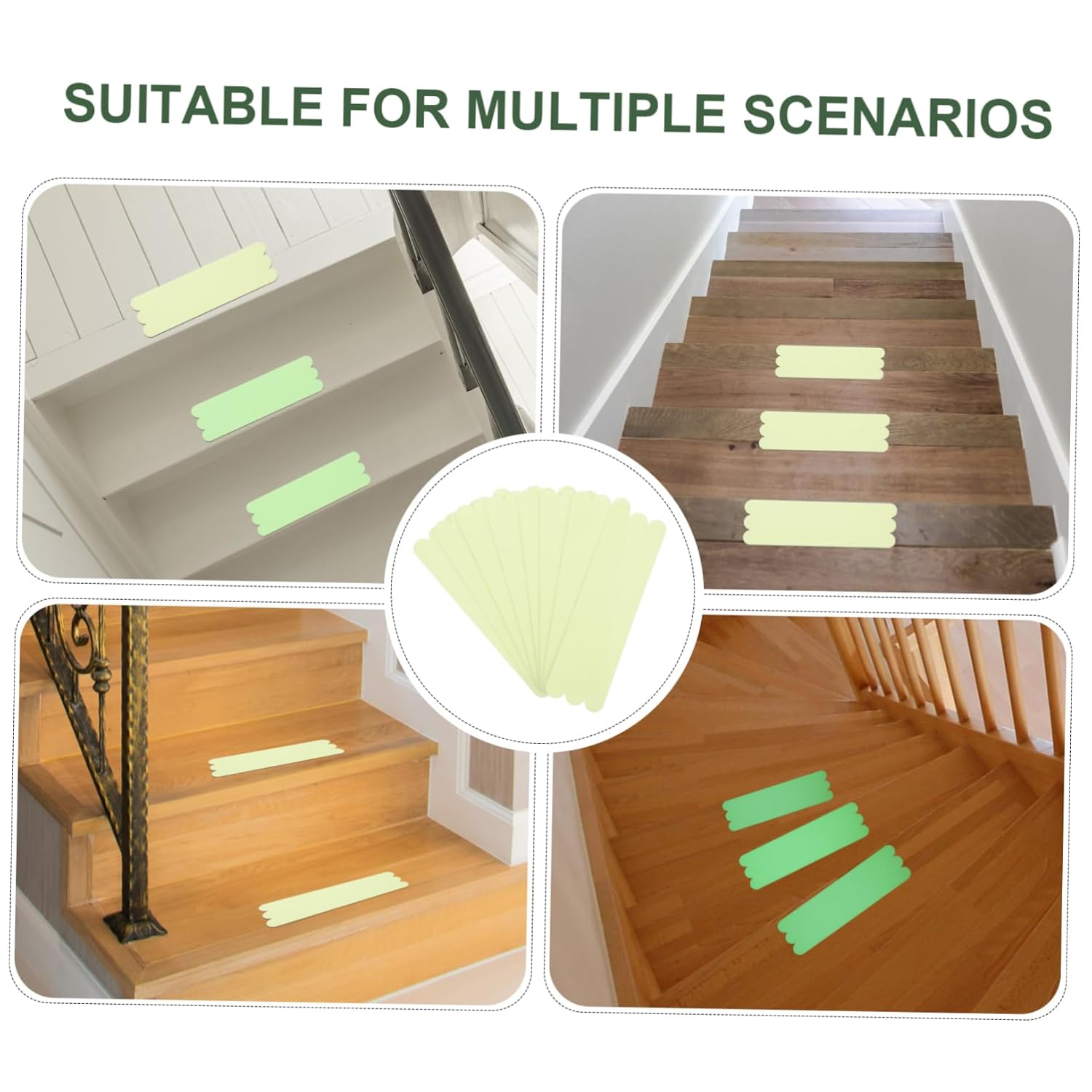 24-Piece Glow-in-the-Dark bathtub and stair safety stickers