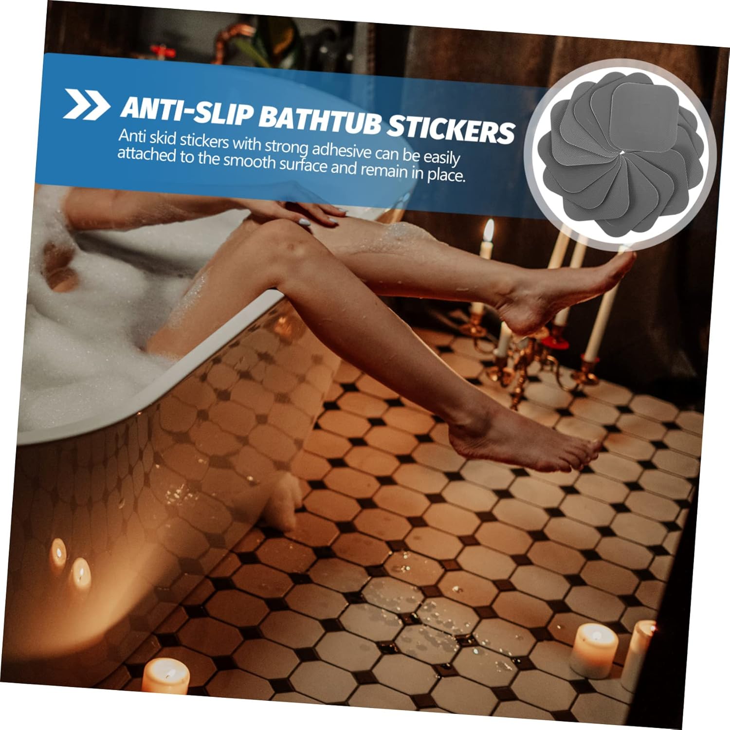 STOBAZA Peva Non-Slip Bathtub Stickers 20 Piece Set