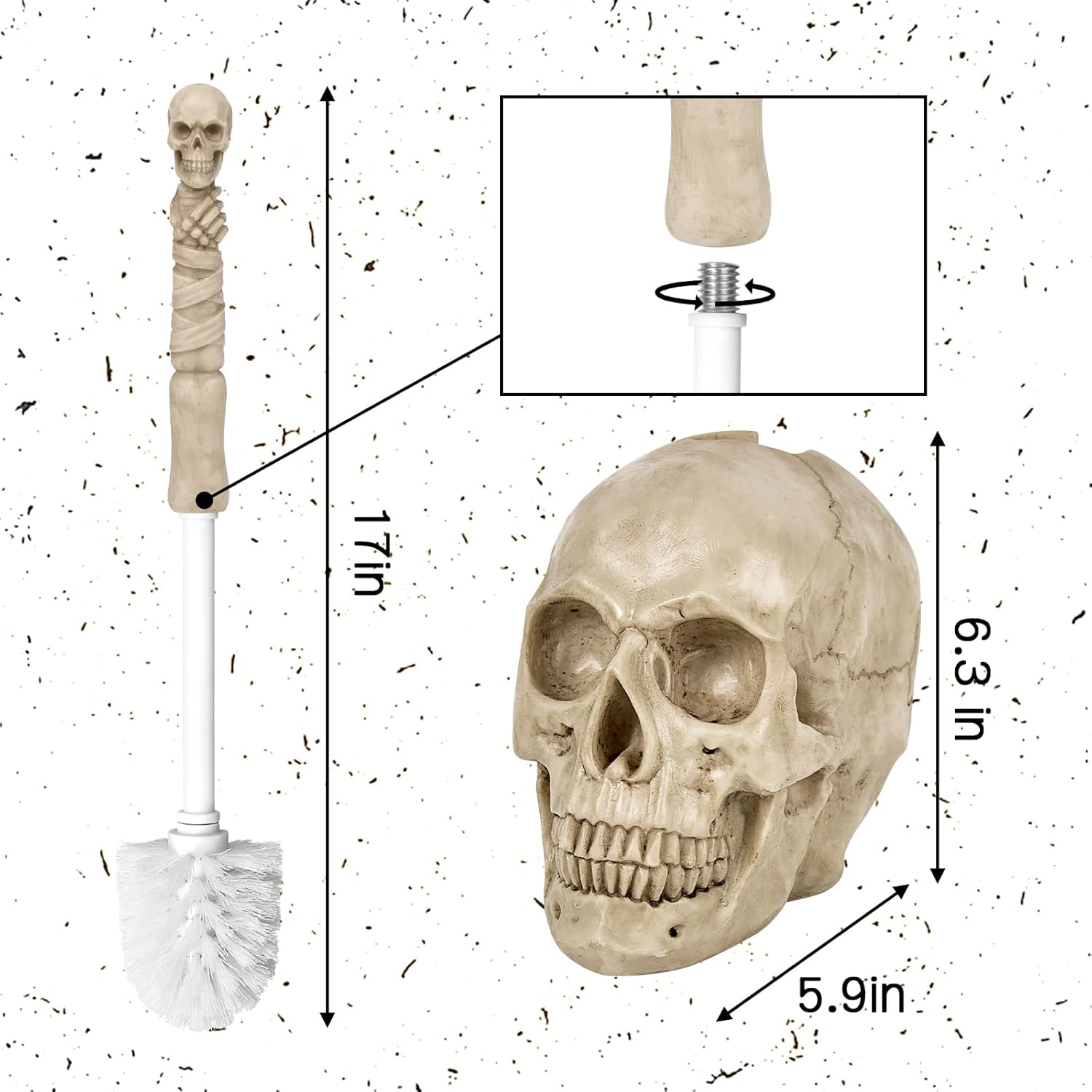 Gothic Skeleton Toilet Set for Halloween