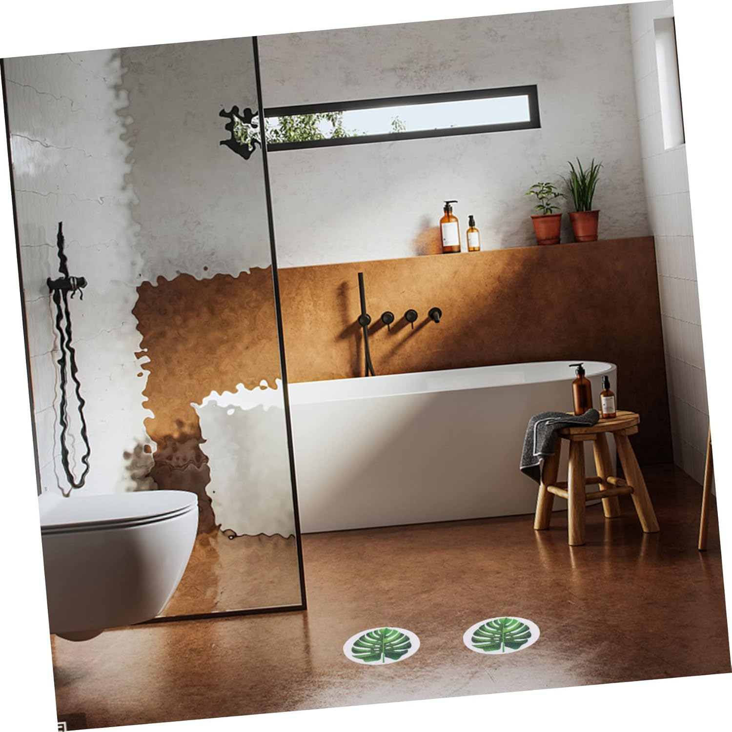1Set Leaf Anti-Slip Bathtub Stickers for Safe Bathing