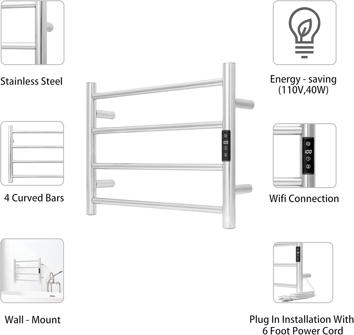 KEG Smart WiFi Towel Warmer with Timer and Temperature Control