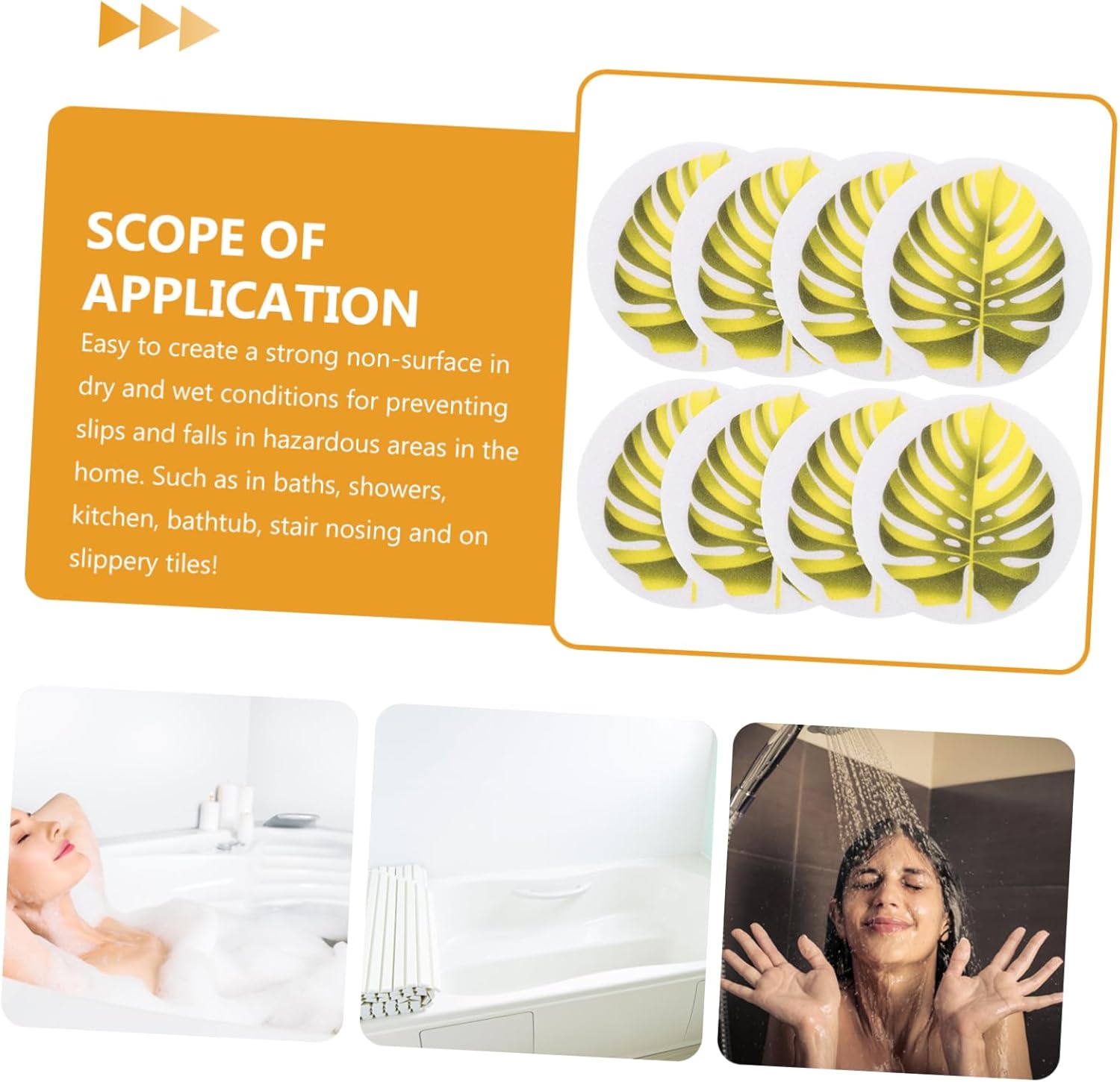 Non-Slip Bath Stickers with Leaf Design for Kids