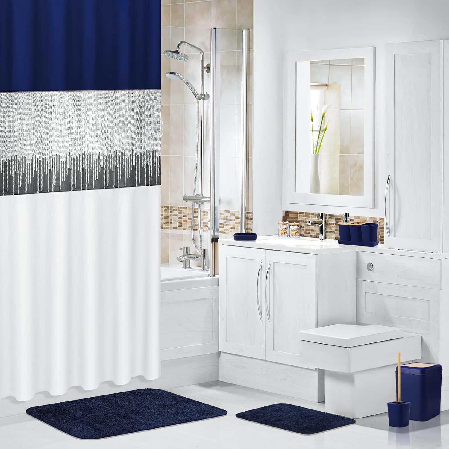 Navy Blue Bathroom Set Luxurious Accessories for Your Space
