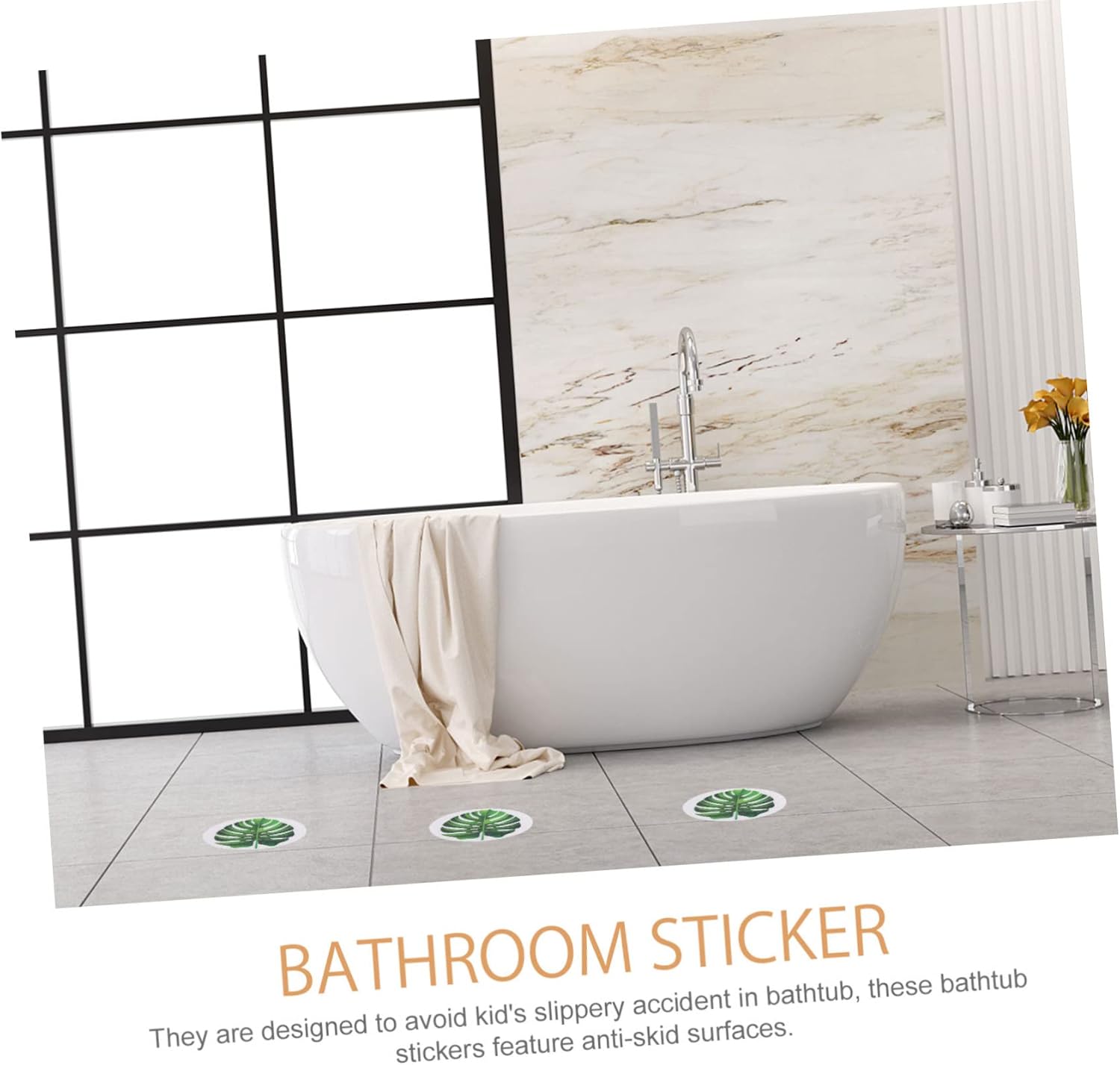 Adorable Leaf Slip Resistant Bathtub Stickers - Ideal for the Bathroom