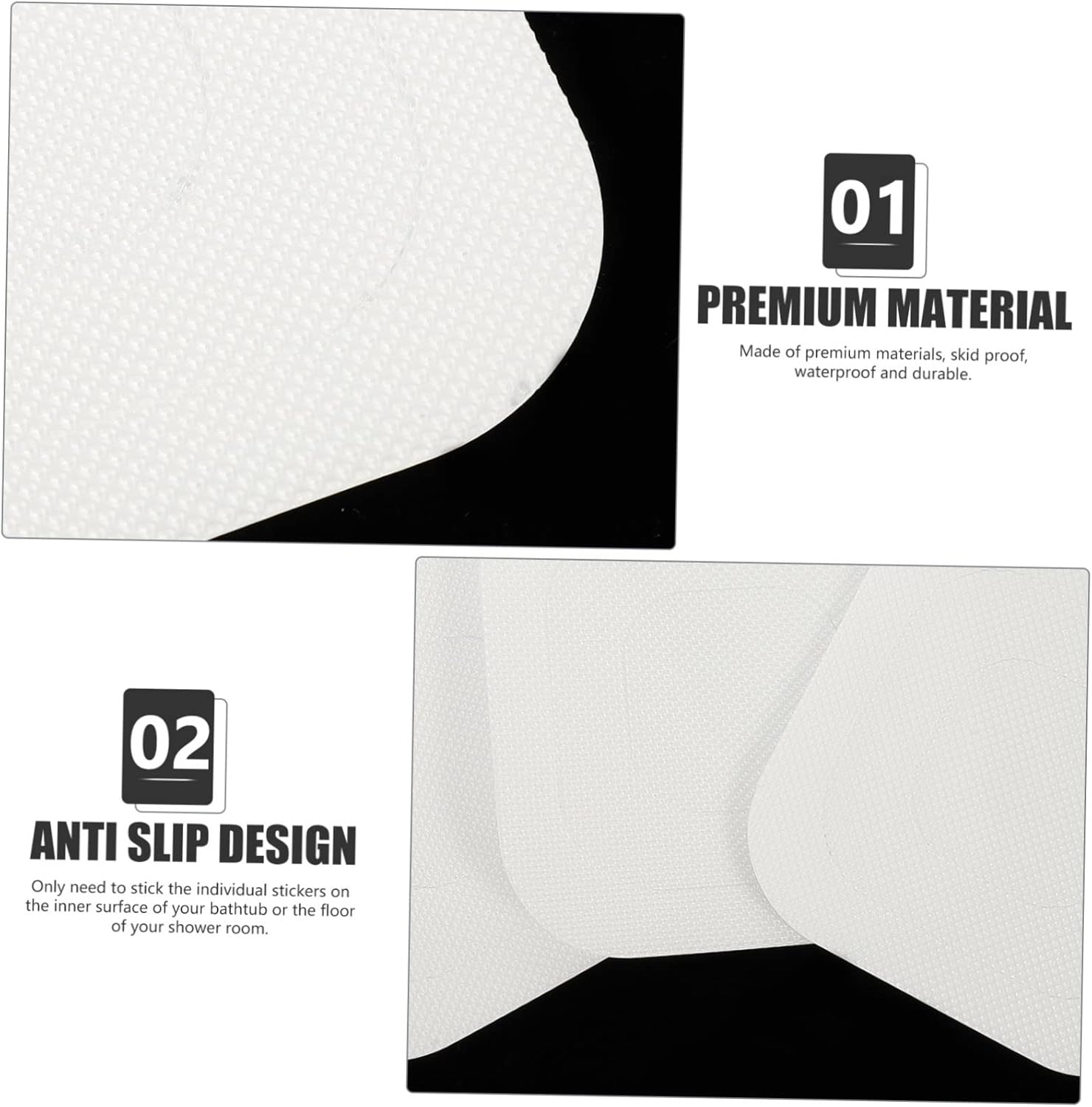 Wakauto 24-Piece Non-Slip Bathtub Stickers